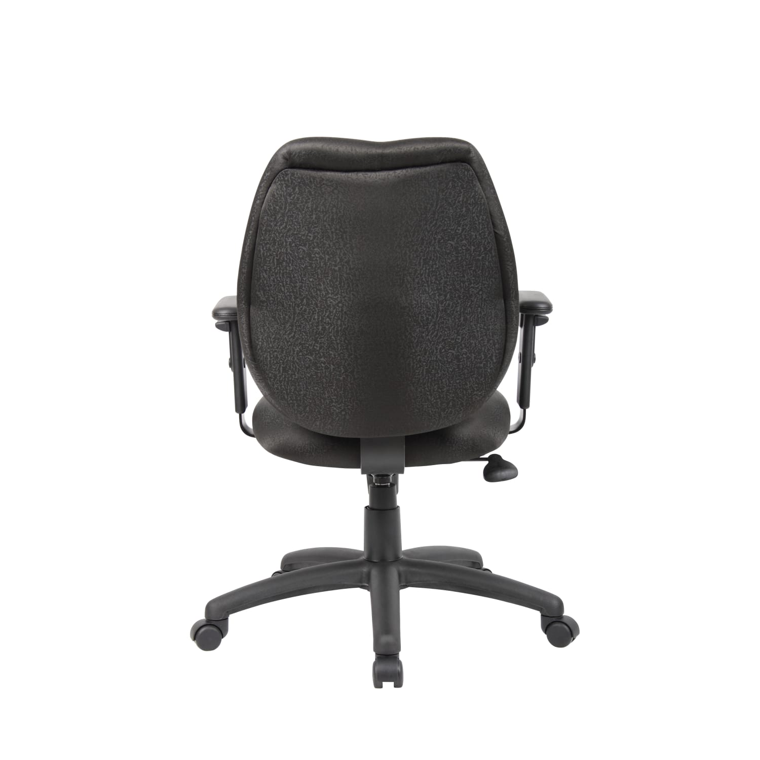 Boss Office Products Ergonomic Vinyl Mid-Back Task Chair With Adjustable Arms, Black - Image 6