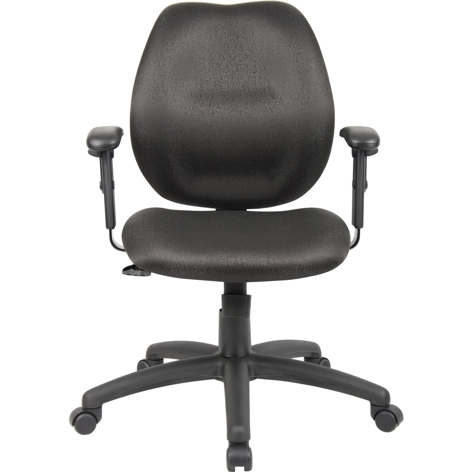Boss Office Products Ergonomic Vinyl Mid-Back Task Chair With Adjustable Arms, Black - Image 9