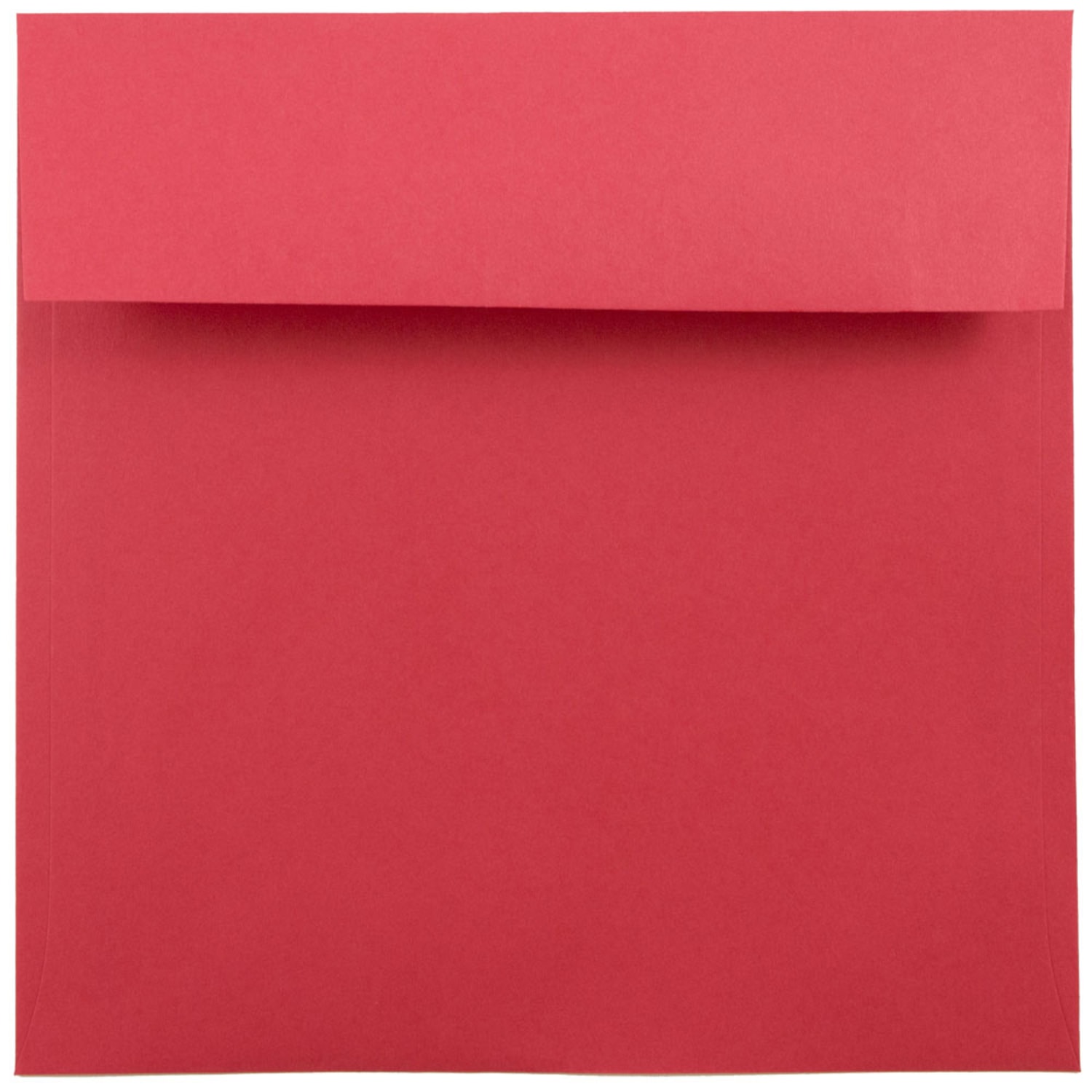 JAM Paper Color Square Invitation Envelopes, 7 1/2in x 7 1/2in, Gummed Seal, 30% Recycled, Red, Pack Of 25