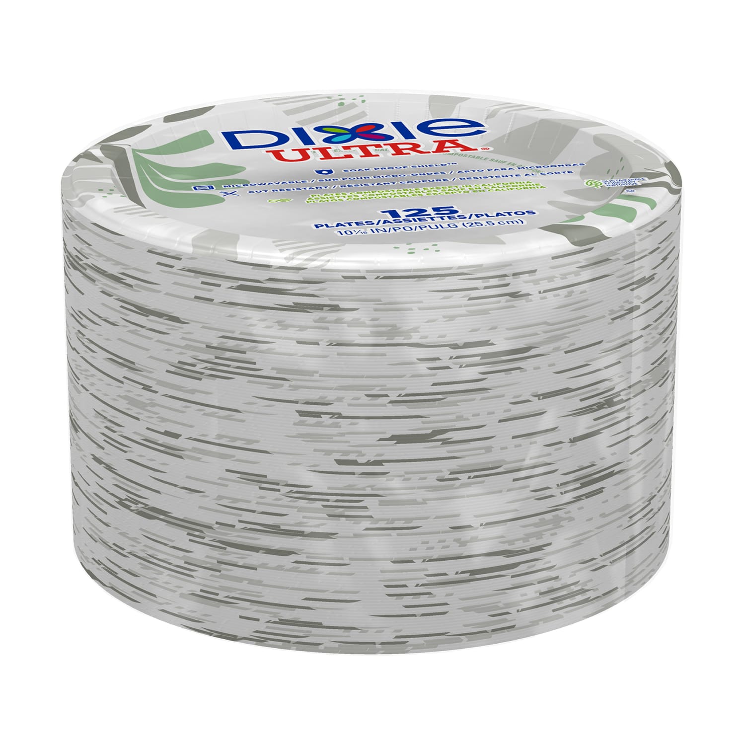 Dixie Ultra 10-1/16in Heavy-Weight Paper Plates, Pathways, 125 Plates