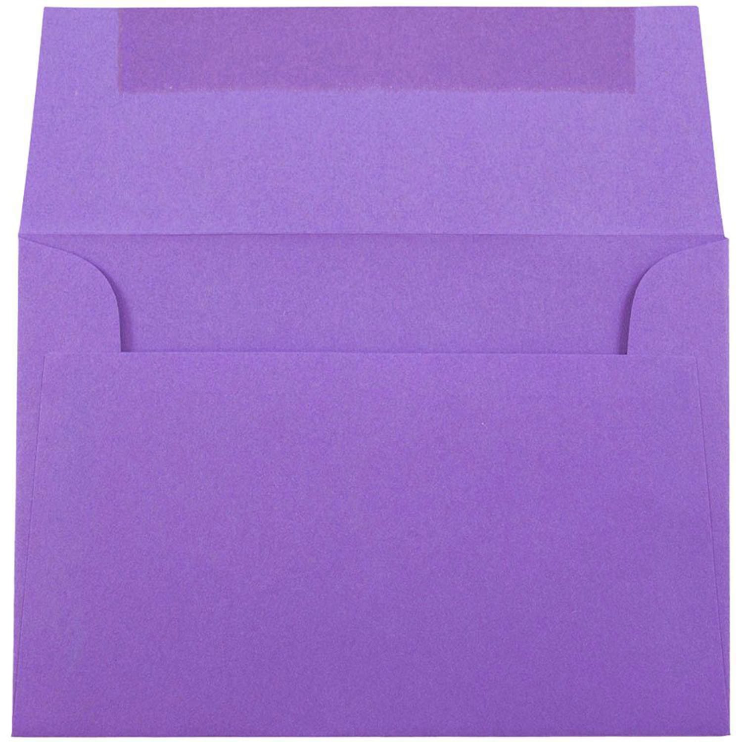 JAM Paper Booklet Envelopes, #4 Bar (A1), Gummed Seal, 30% Recycled, Violet Purple, Pack Of 25 - Image 3