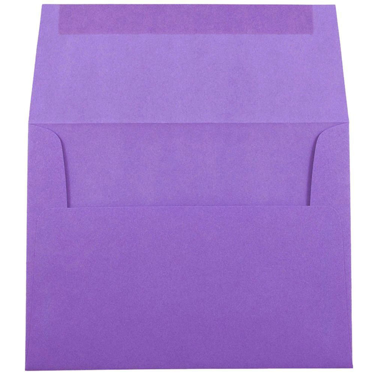 JAM Paper Booklet Invitation Envelopes, A2, Gummed Seal, 30% Recycled, Violet Purple, Pack Of 25 - Image 3