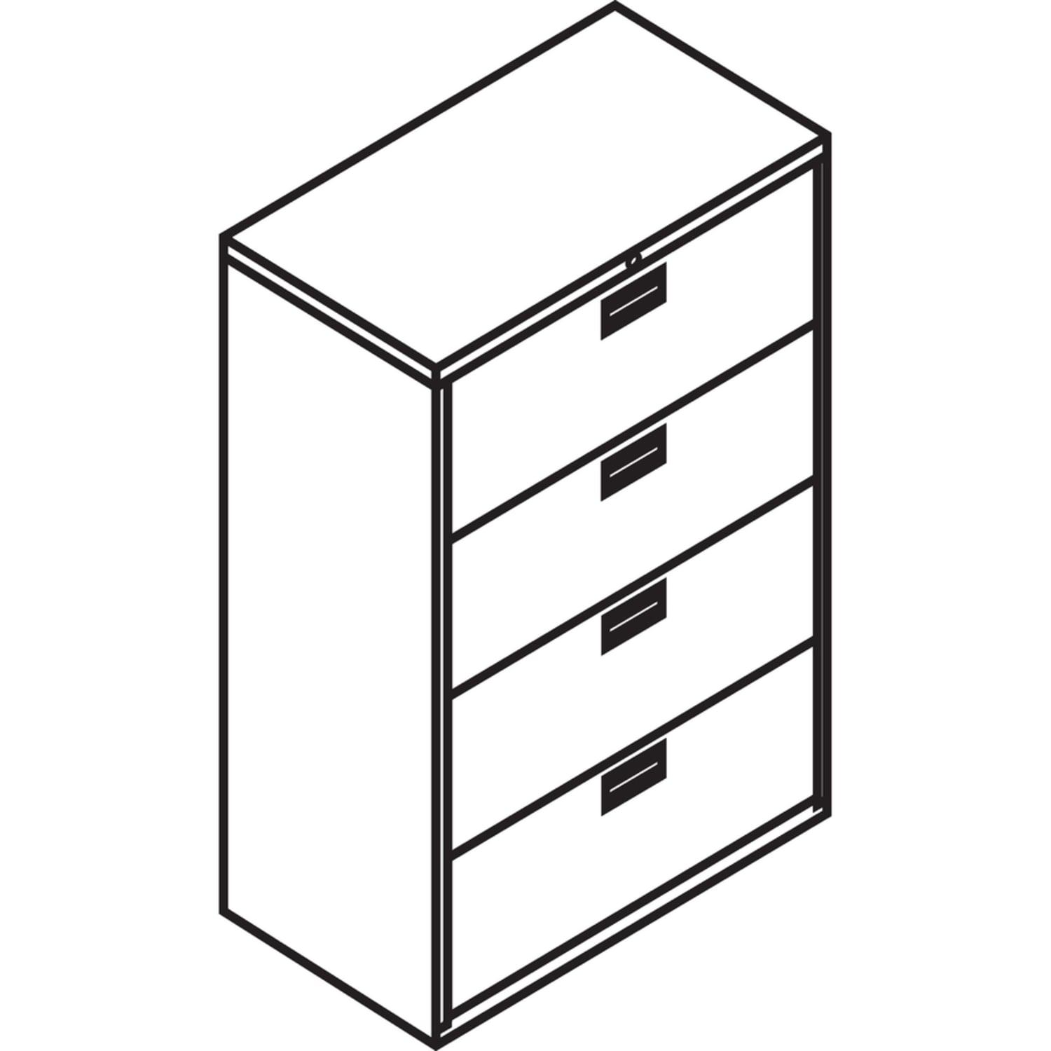 HON Brigade 600 36inW x 19-1/4inD Lateral 4-Drawer File Cabinet, Black - Image 4