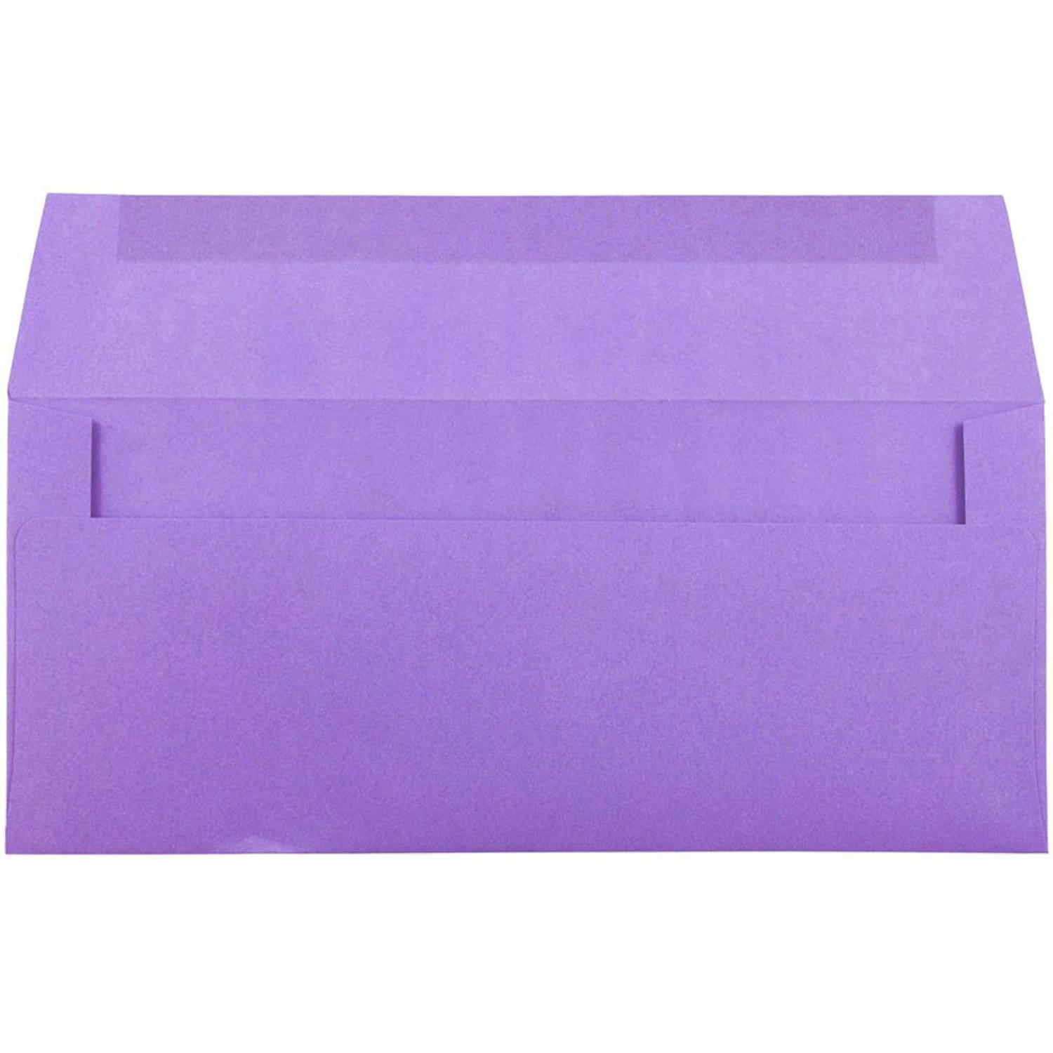 JAM PAPER #10 Business Colored Envelopes, 4 1/8 x 9 1/2, Violet Purple Recycled, 25/Pack - Image 3