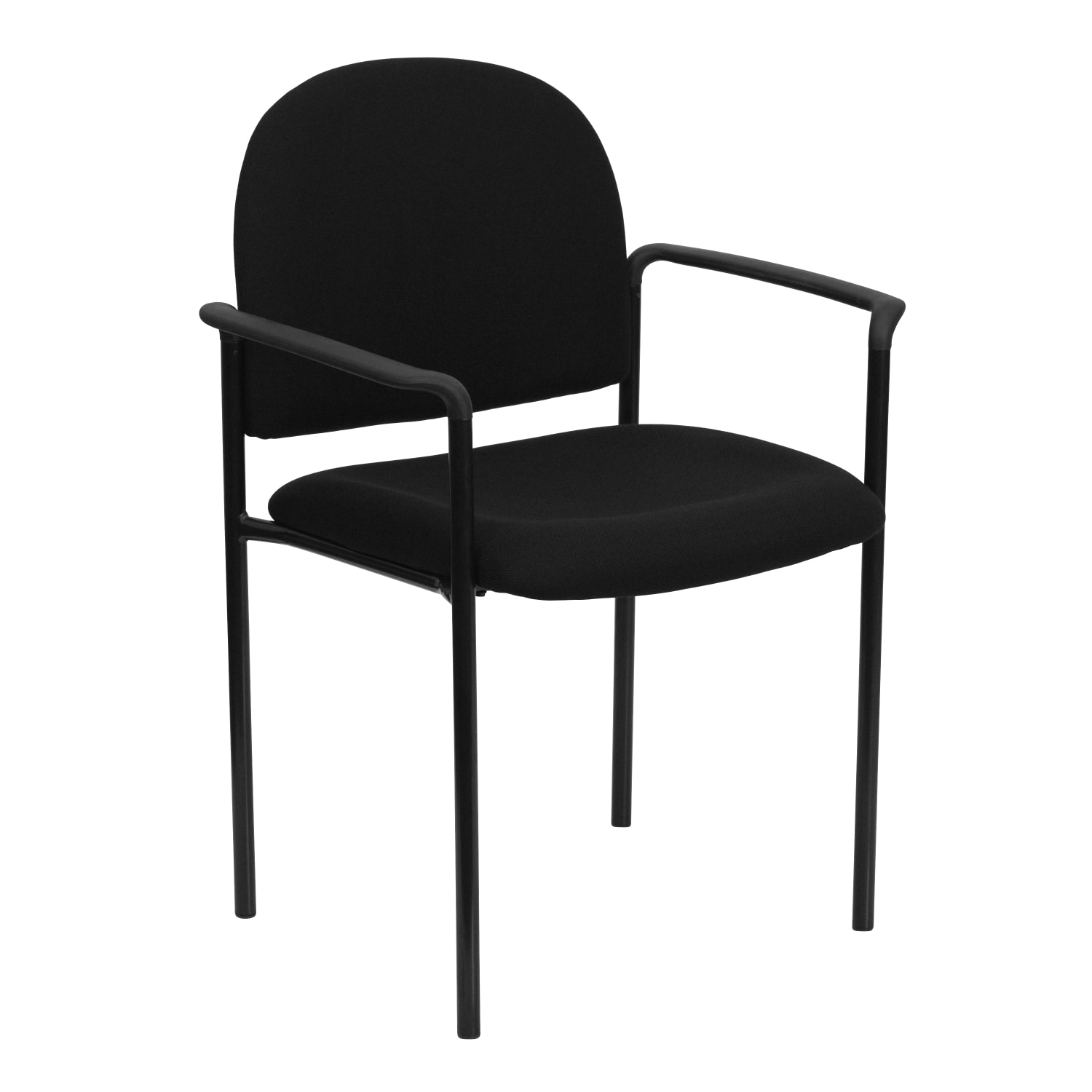 Flash Furniture Comfortable Stackable Steel Side Chair With Arms Black PopularChairscom
