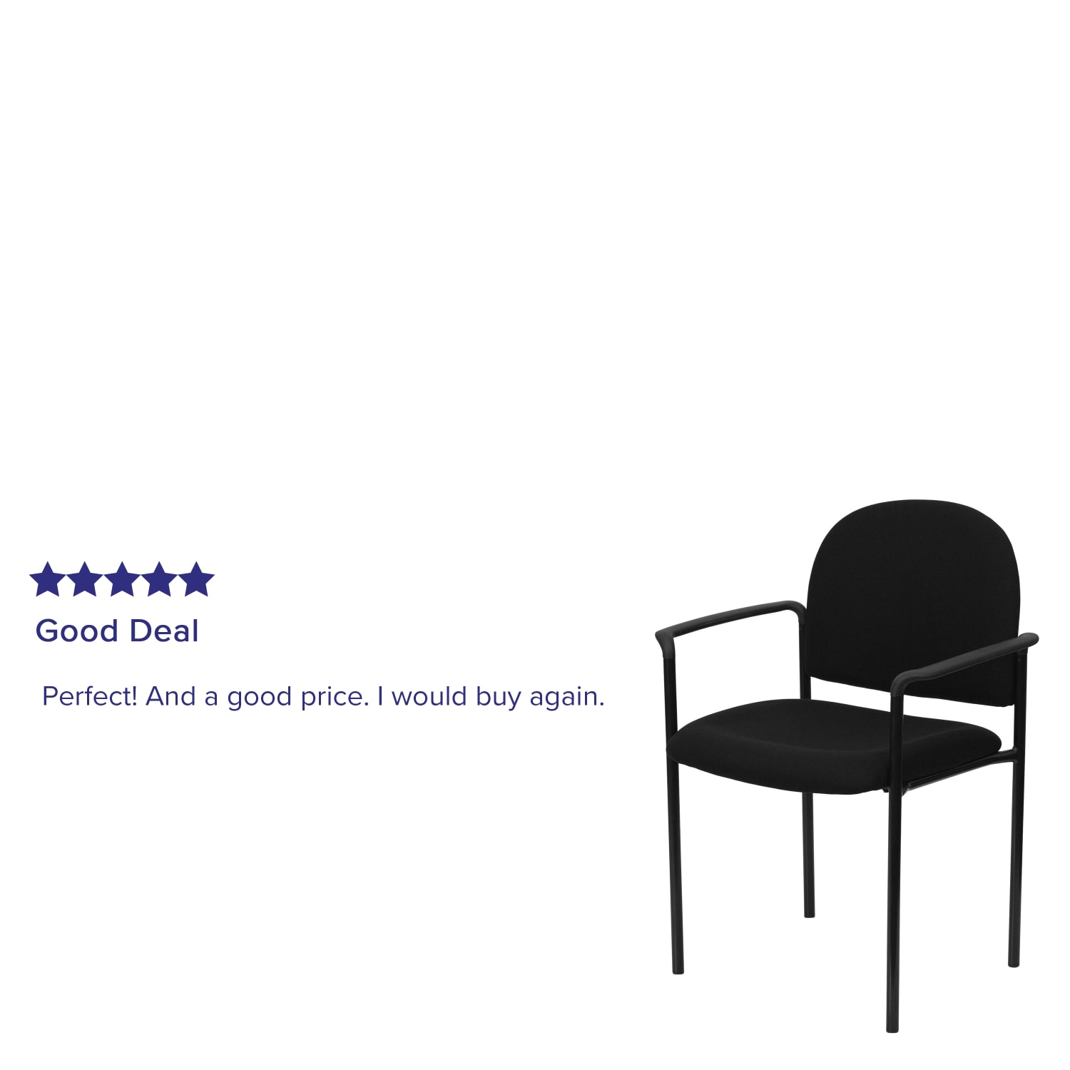 Flash Furniture Comfortable Stackable Steel Side Chair With Arms Black PopularChairscom