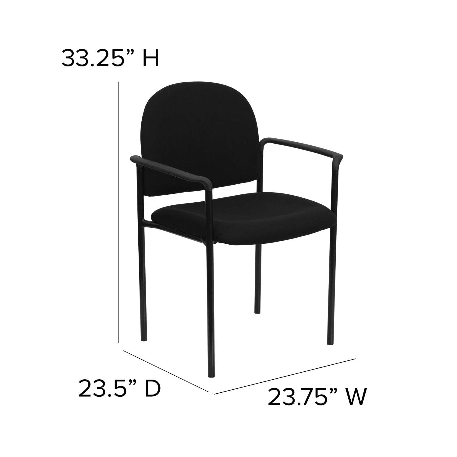 Flash Furniture Comfortable Stackable Steel Side Chair With Arms Black PopularChairscom