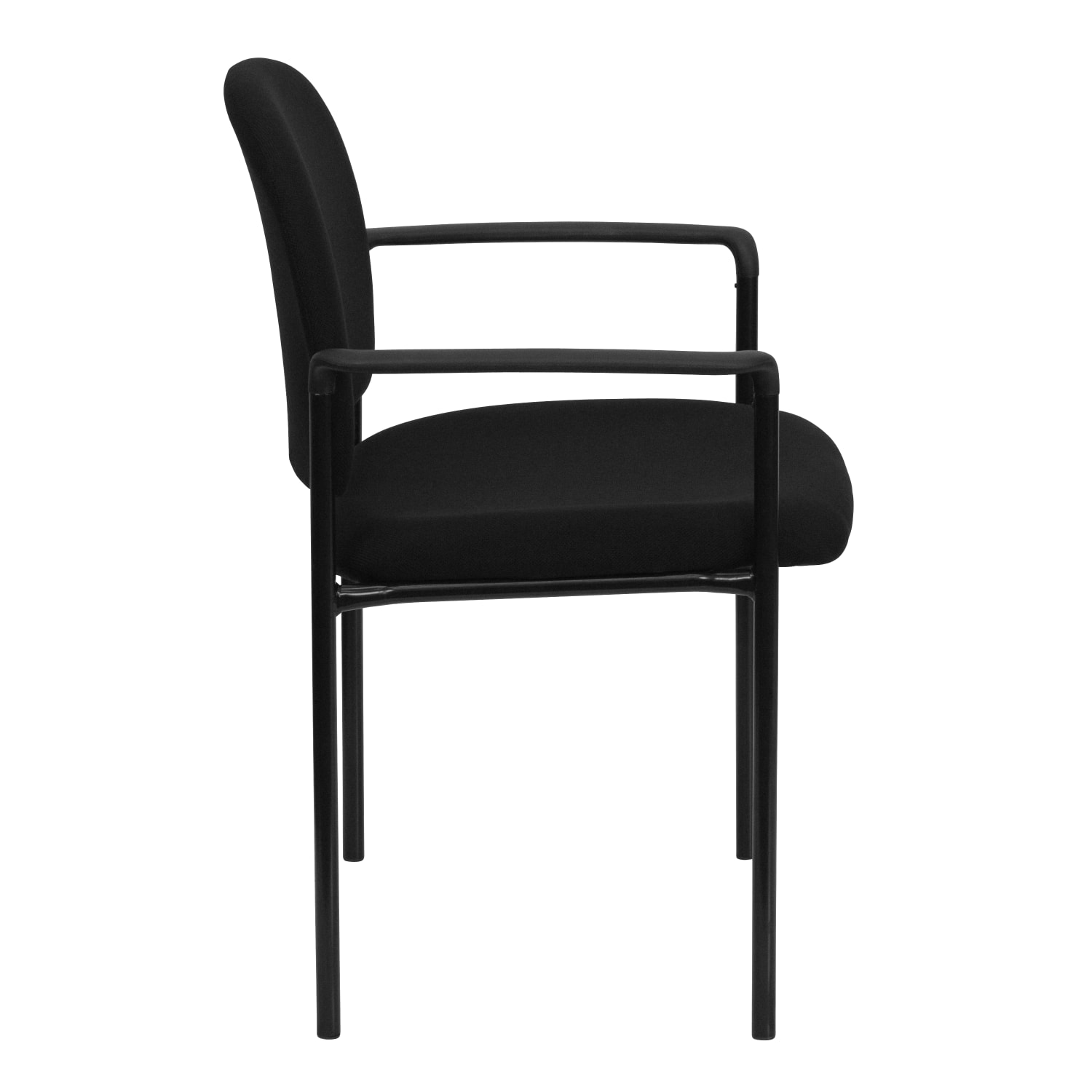 Flash Furniture Comfortable Stackable Steel Side Chair With Arms Black PopularChairscom
