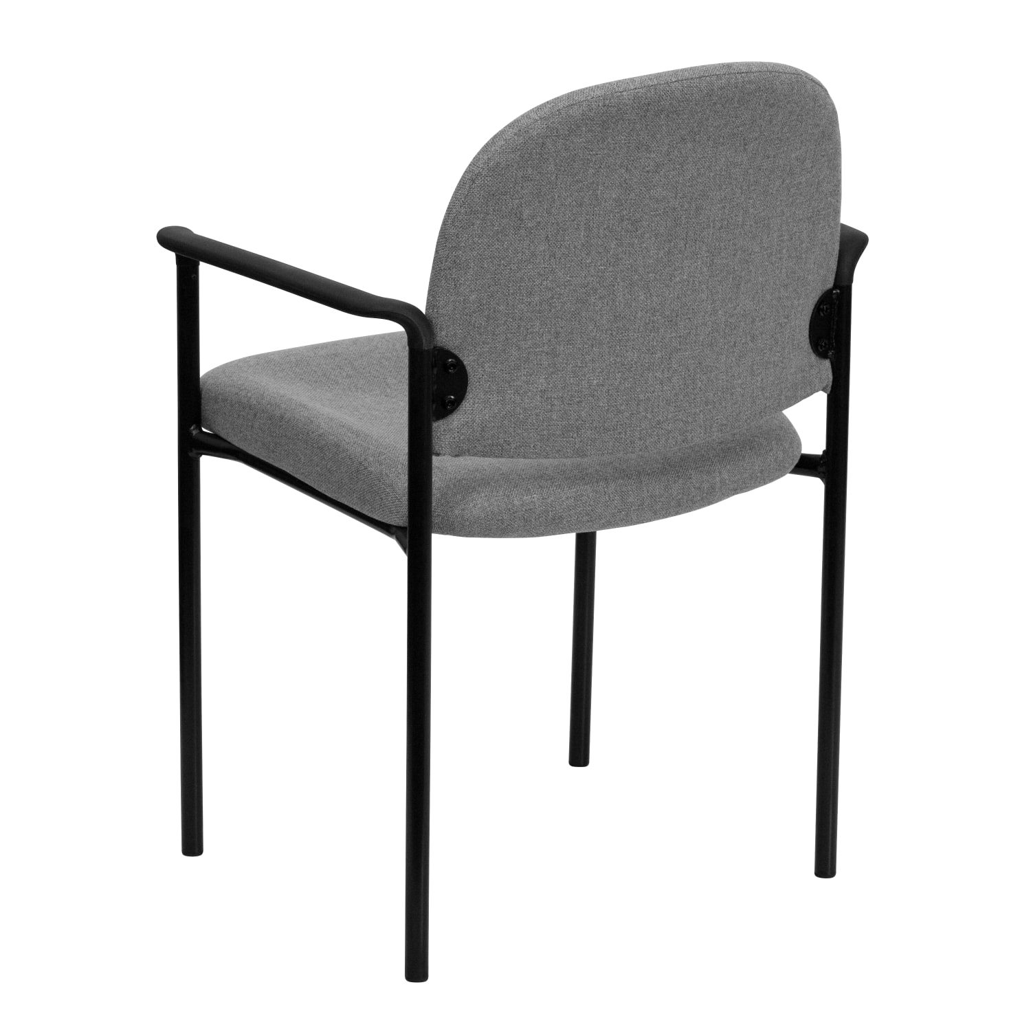 Flash Furniture Comfortable Stackable Steel Side Chair With Arms, Gray/Black - Image 8