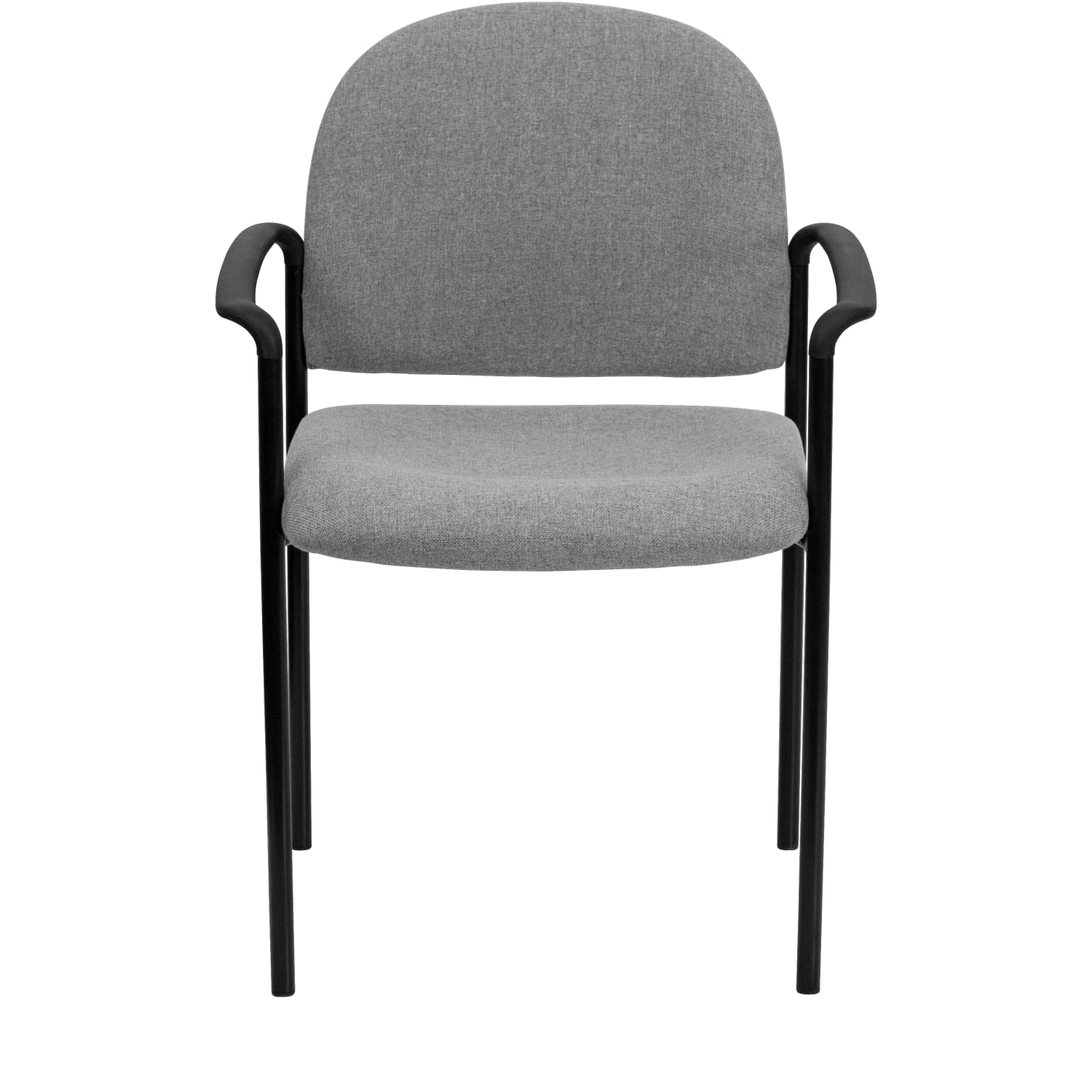 Flash Furniture Comfortable Stackable Steel Side Chair With Arms, Gray/Black - Image 11