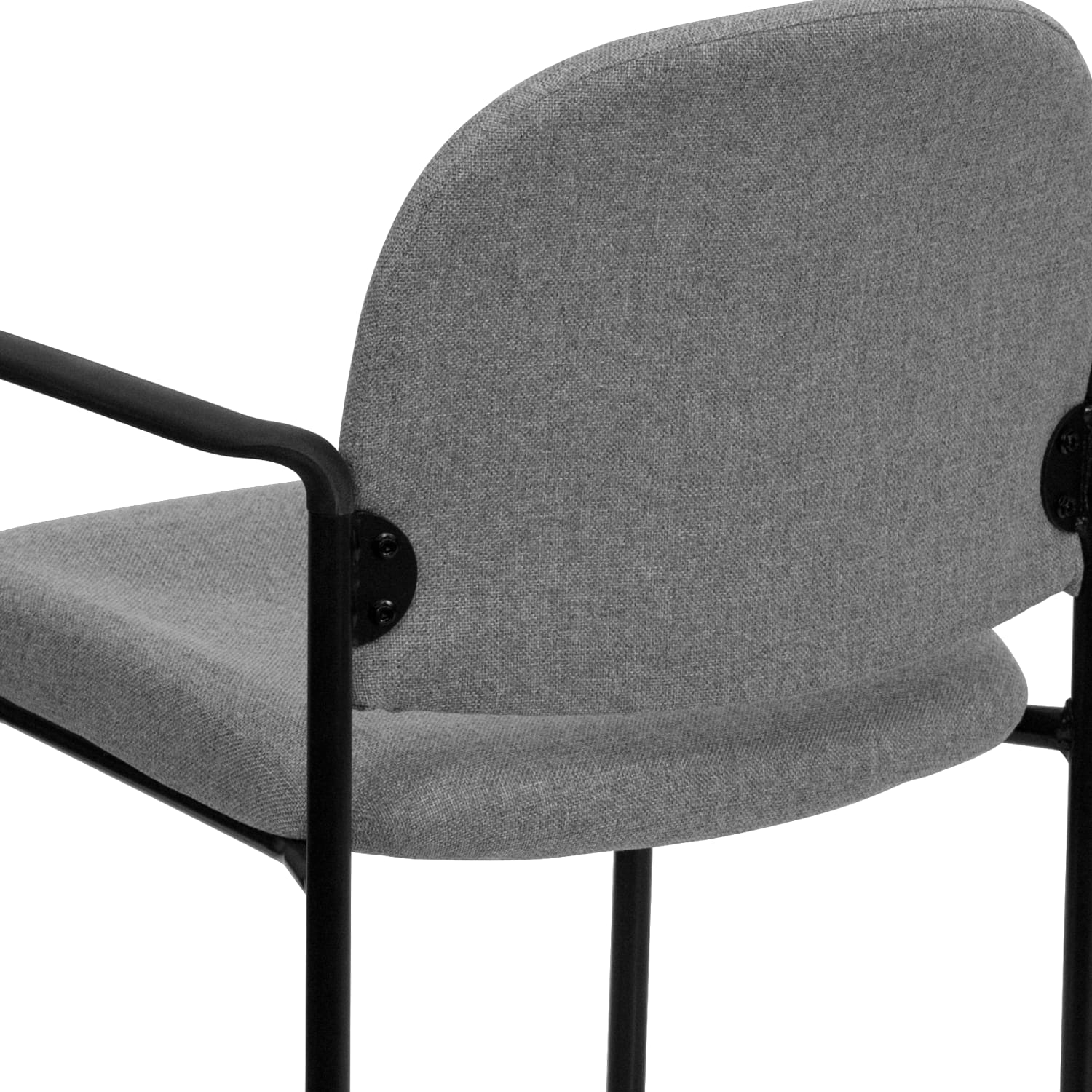Flash Furniture Comfortable Stackable Steel Side Chair With Arms, Gray/Black - Image 12