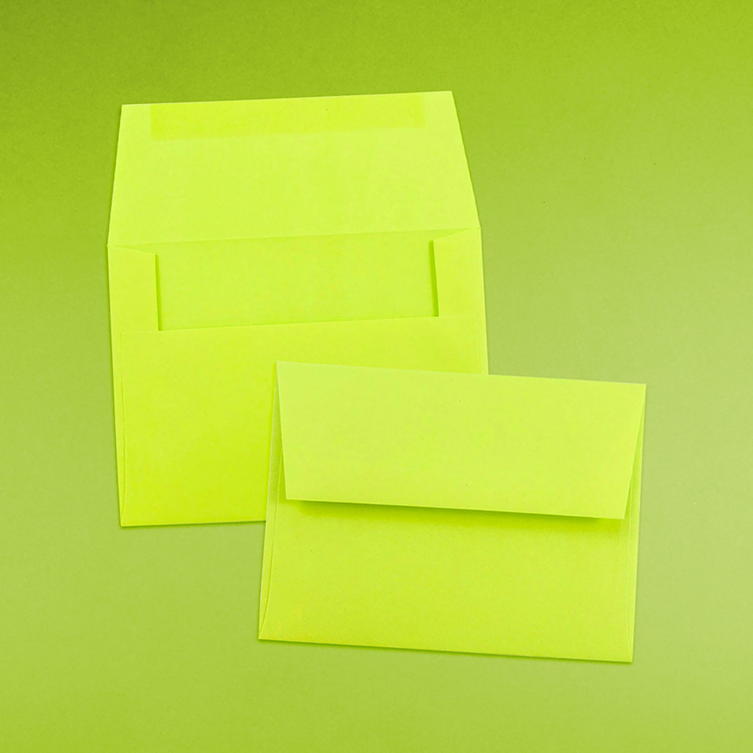 JAM Paper Booklet Invitation Envelopes, A2, Gummed Seal, Ultra Lime, Pack Of 25 - Image 5