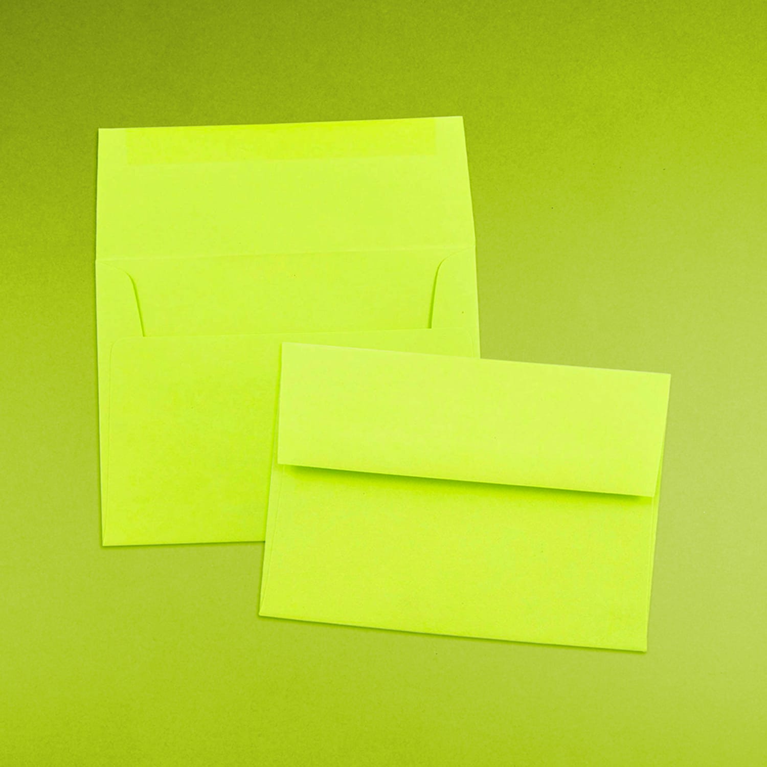 JAM Paper Booklet Invitation Envelopes, A6, Gummed Seal, Lime Green, Pack Of 25 - Image 5