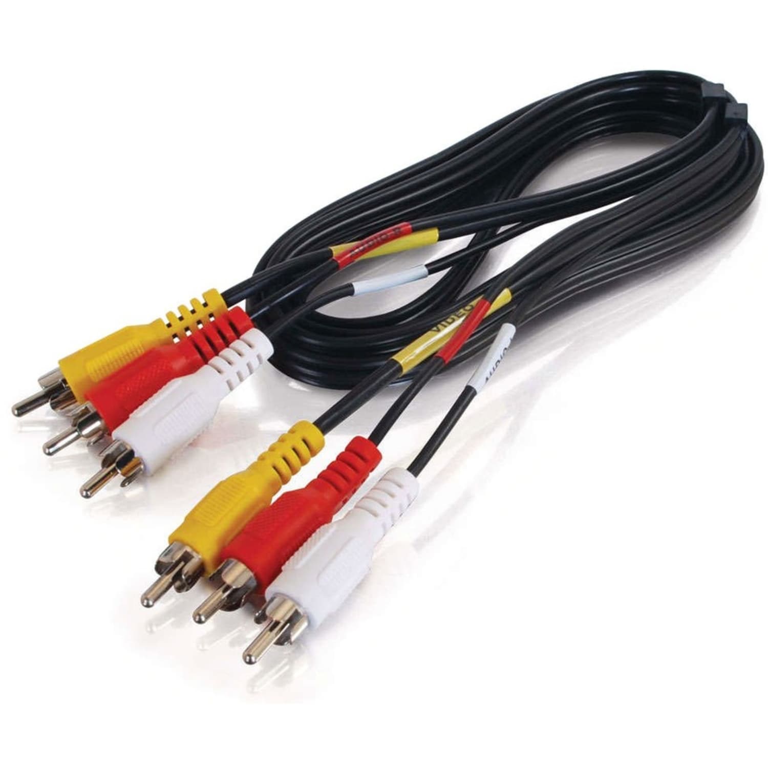C2G 12ft Value Series Composite Video + Stereo Audio Cable - RCA Male - RCA Male - 12ft - Black - Image 3