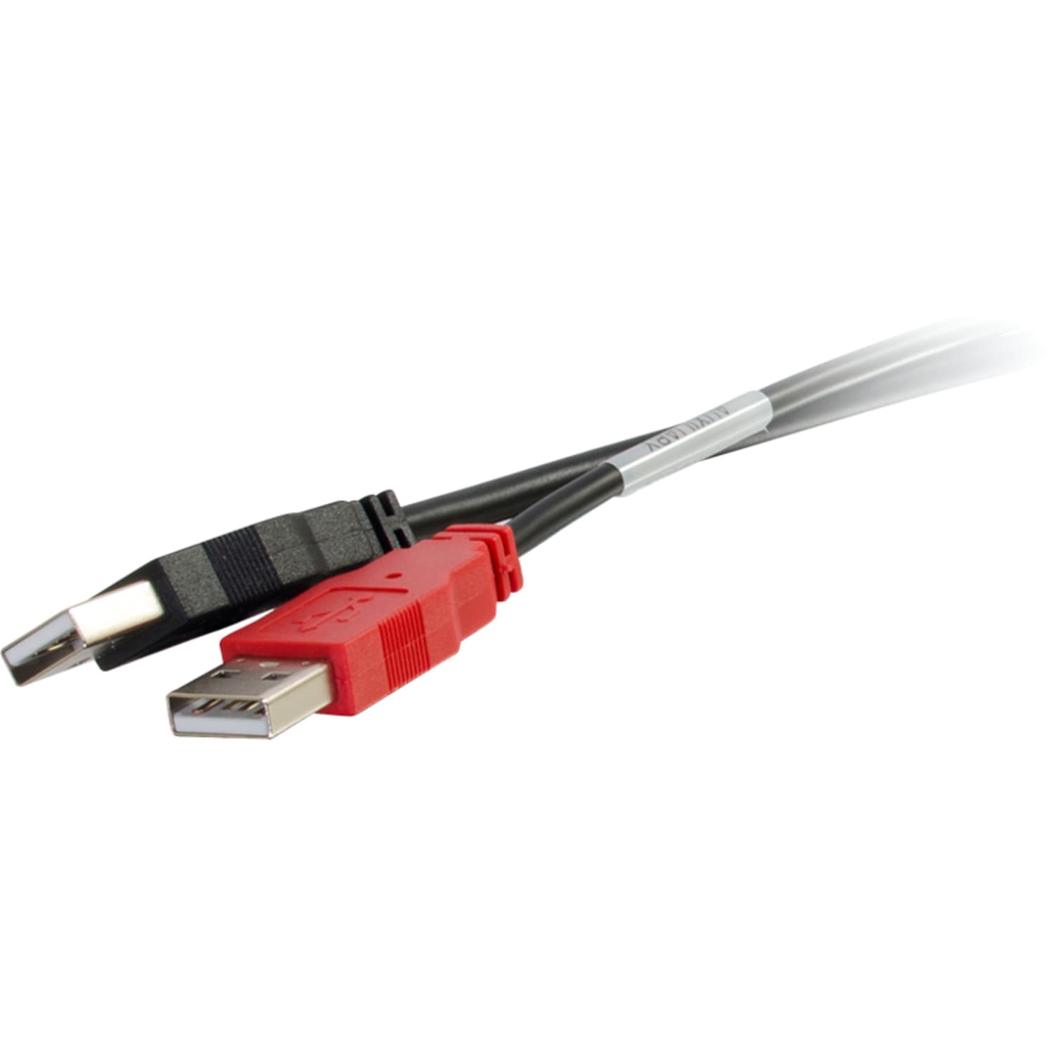 C2G 6ft USB 2.0 One Mini-b Male to Two A Male Y-Cable - Mini Type B Male USB - Type A Male USB - 6ft - Black - Image 3
