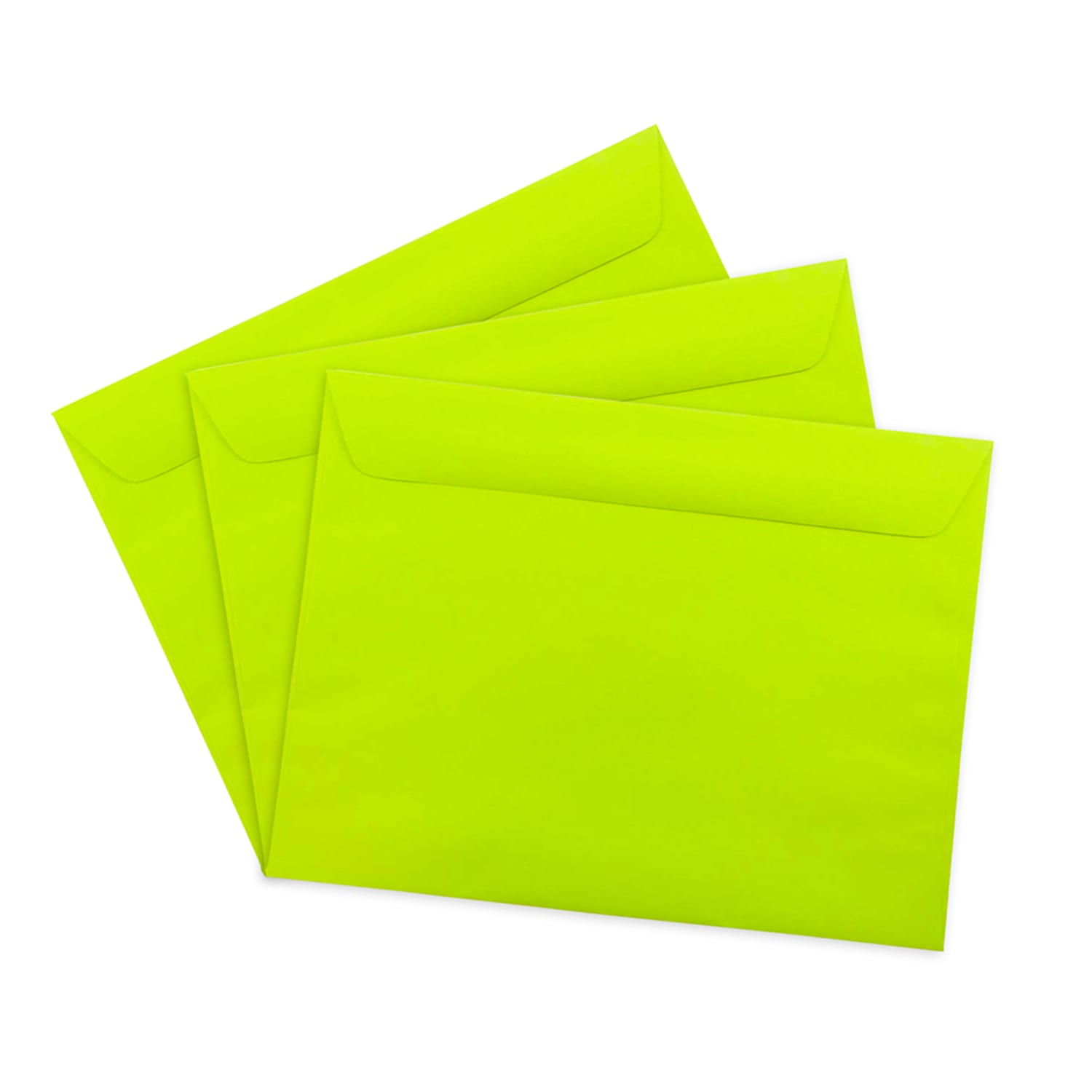 JAM Paper Booklet Envelopes, 9in x 12in, Gummed Seal, Ultra Lime Green, Pack Of 25 - Image 4