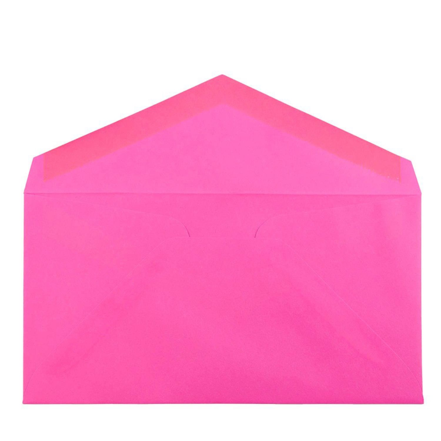 JAM Paper Booklet Envelopes, #7 3/4 Monarch, Straight Flap, Gummed Seal, Fuchsia Hot Pink, Pack Of 25 - Image 3