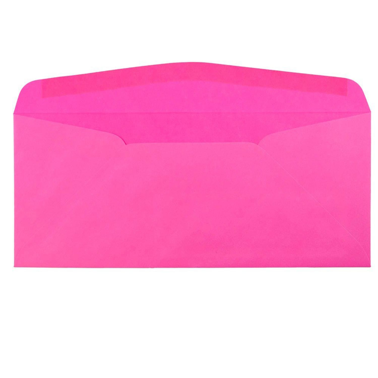 JAM Paper #10 Single-Window Booklet Envelopes, Bottom Left Window, Gummed Seal, Brite Hue Ultra Fuschia Hot Pink, Pack Of 25 - Image 4