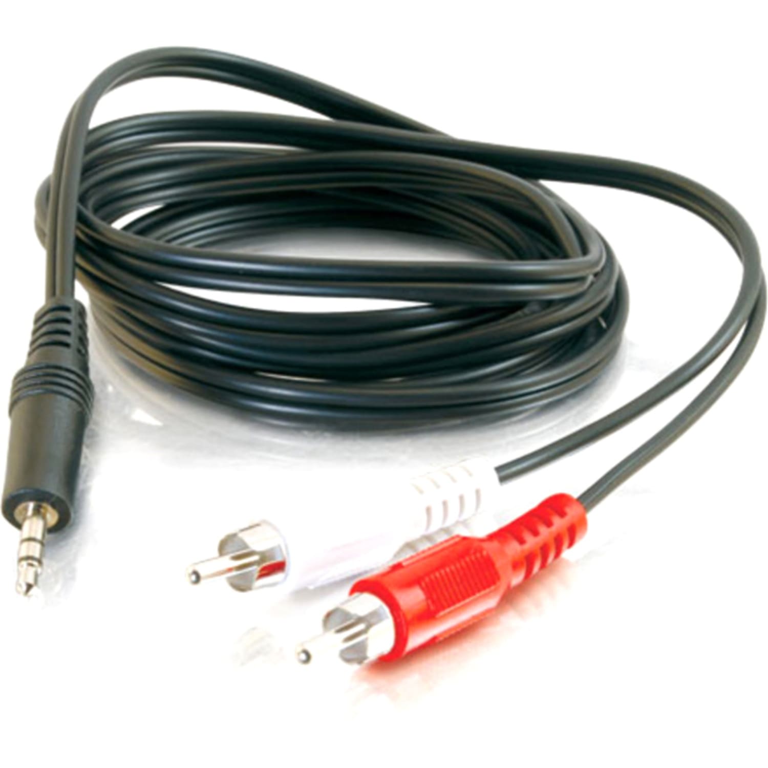C2G 6ft Value Series One 3.5mm Stereo Male to Two RCA Stereo Male Y-Cable - Mini-phone Male Stereo - RCA Male Stereo - 6ft - Black - Image 3