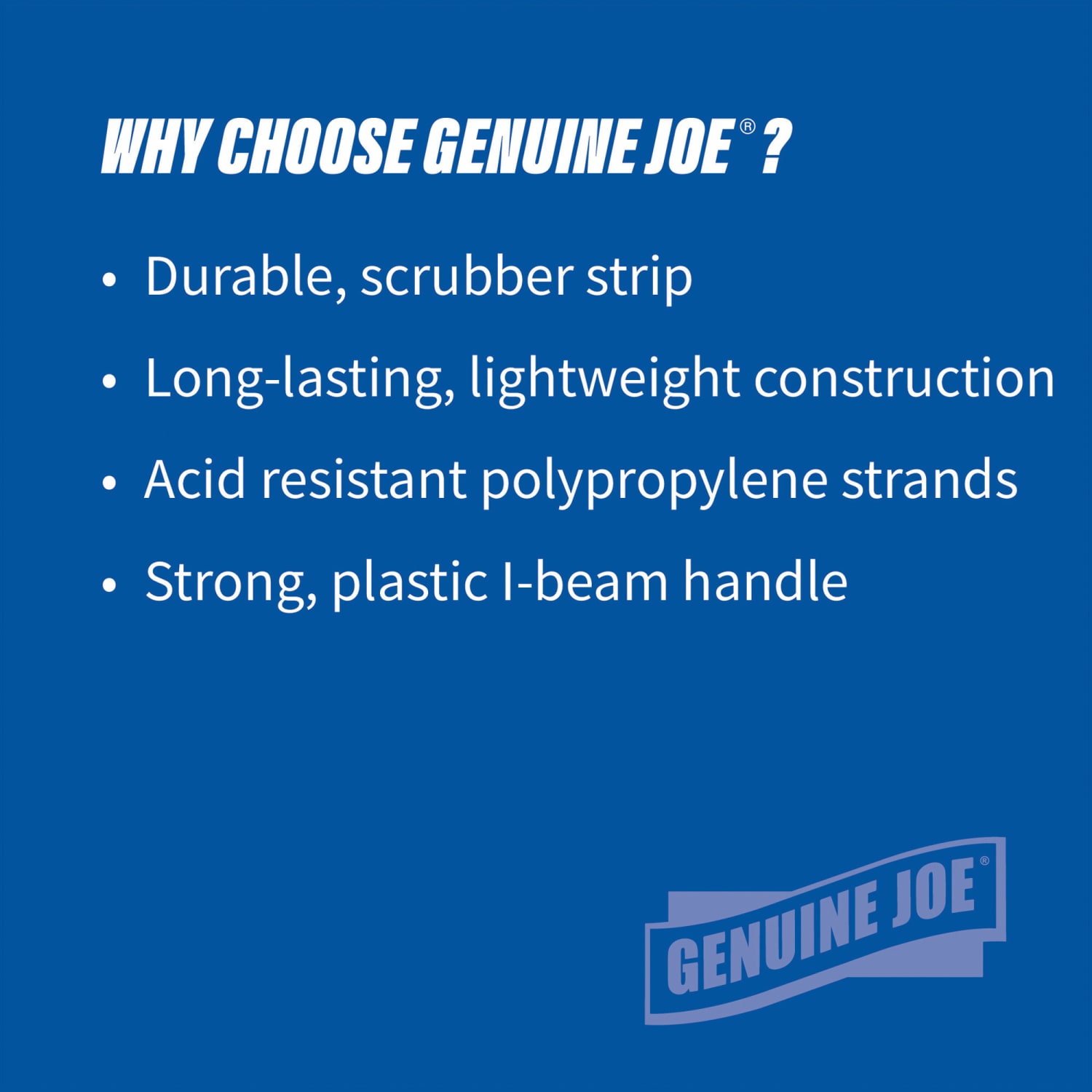 Genuine Joe Toilet Bowl Mop - 4.50in Head - 12in Plastic Handle - Durable, Scrubber Strip, Acid Resistant - 25 / Carton - White - Image 6