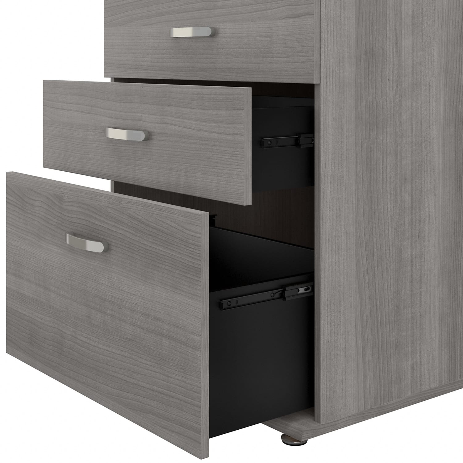 Bush Business Furniture Universal Floor Storage Cabinet With Drawers, Platinum Gray, Standard Delivery - Image 6