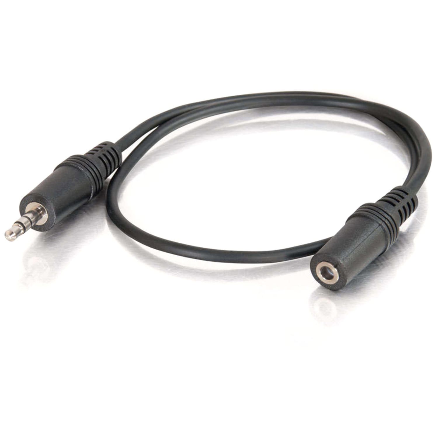 C2G 1.5ft 3.5mm M/F Stereo Audio Extension Cable - Mini-phone Male Stereo - Mini-phone Female Stereo - 1.5ft - Black - Image 4