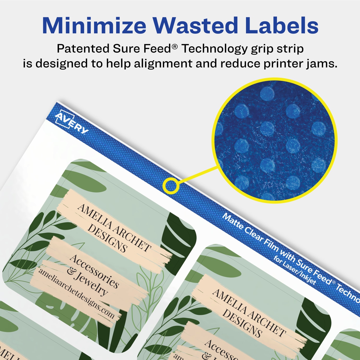 Avery Permanent Labels With Sure Feed, 94105-CMF25, Square, 2-1/8in x 2-1/8in, Matte Clear, Pack Of 300 - Image 5