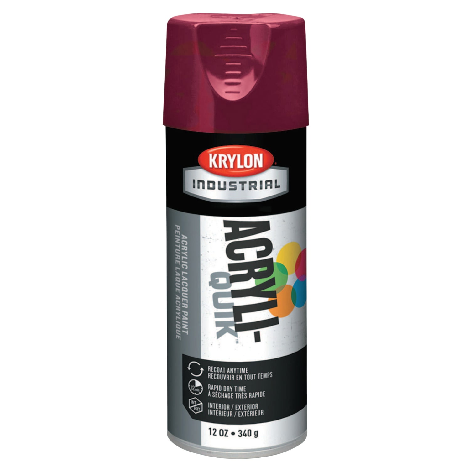Krylon Interior/Exterior Industrial Maintenance Paint, 12 Oz Aerosol Can, Cherry Red, Pack of 6 Cans