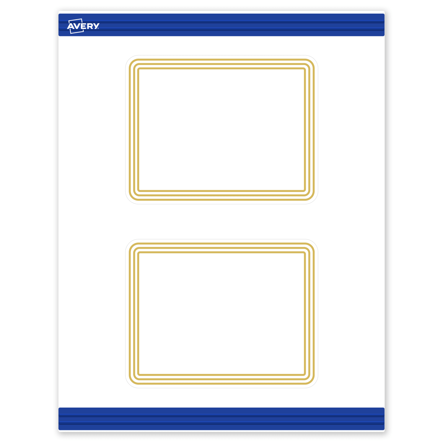 Avery Printable Postcards With Sure Feed Technology, 4.25in x 5-1/2in, Matte White With Preprinted Gold Multi-Lined Border, Pack Of 20 - Image 3