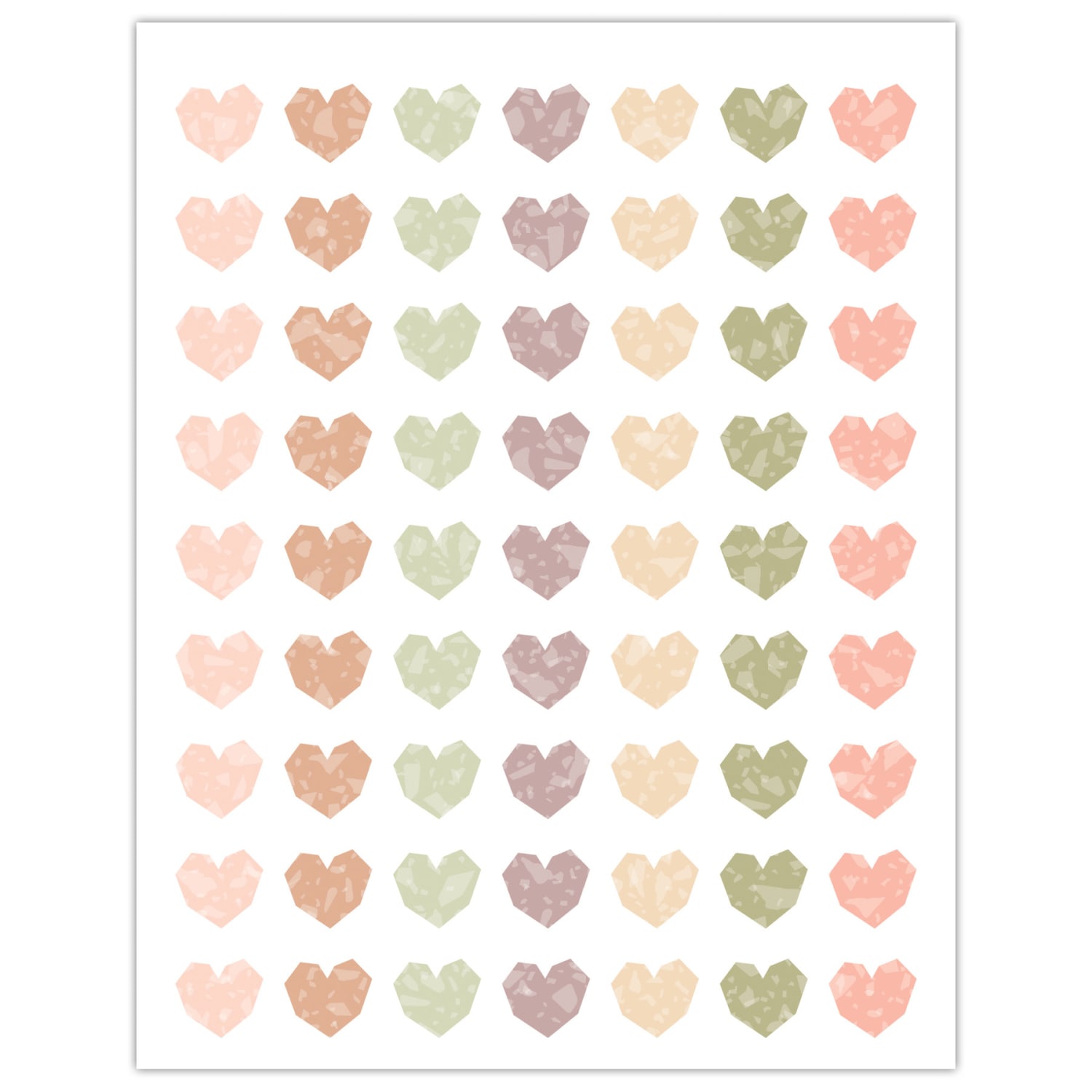 Teacher Created Resources Mini Stickers, 1/2in, Terrazzo Tones Hearts, 378 Stickers Per Pack, Bundle Of 12 Packs - Image 3