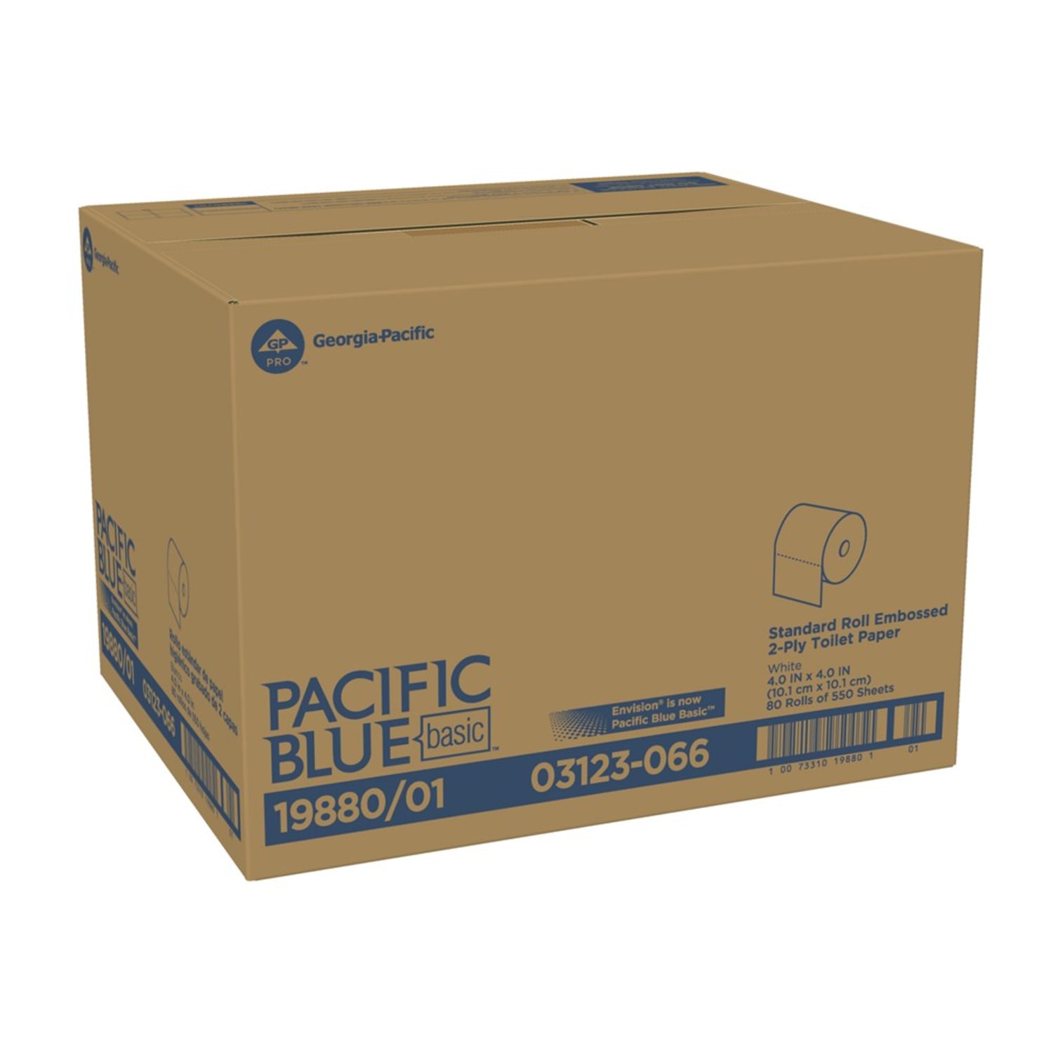 Pacific Blue by GP PRO, 2 Ply, Standard Roll Embossed Toilet Paper, 4.05x4, 100% Recycled, White, 550 Sheets, 80 Rolls per Case - Image 4