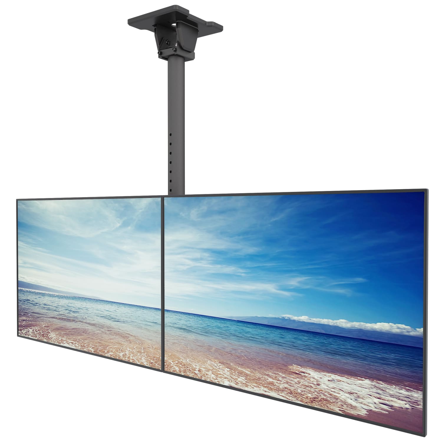 Kanto MBC211T Ceiling Mount for Menu Board, Digital Signage Display, Display Screen, TV - Height Adjustable - 2 Display(s) Supported - 40in to 60in Screen Support - 132 lb Load Capacity - 75 x 75, 600 x 400 - VESA Mount Compatible - Steel, Plastic, Alumin - Image 6