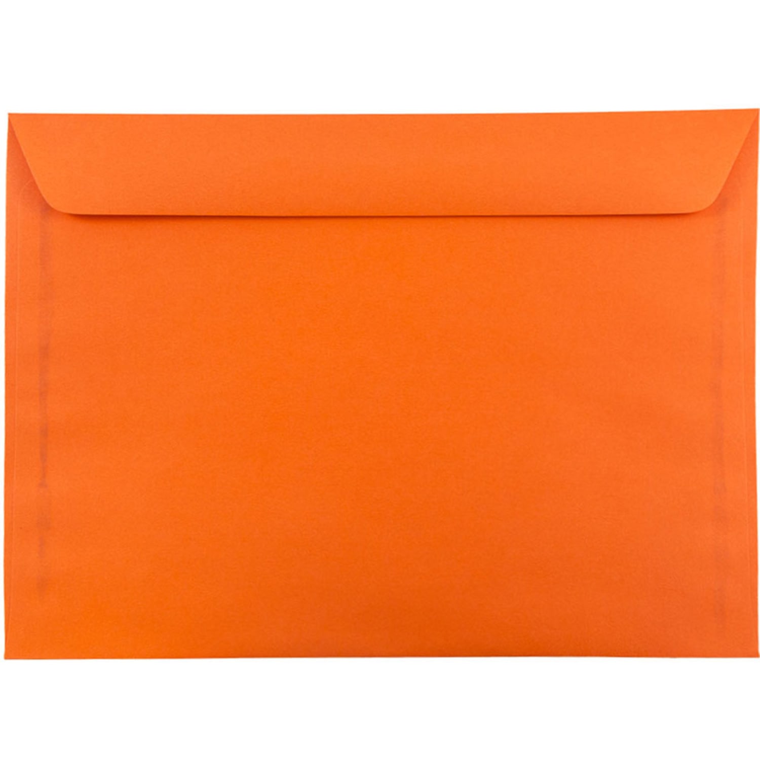 JAM Paper Booklet Envelopes, 9in x 12in, Gummed Seal, 30% Recycled, Orange, Pack Of 25