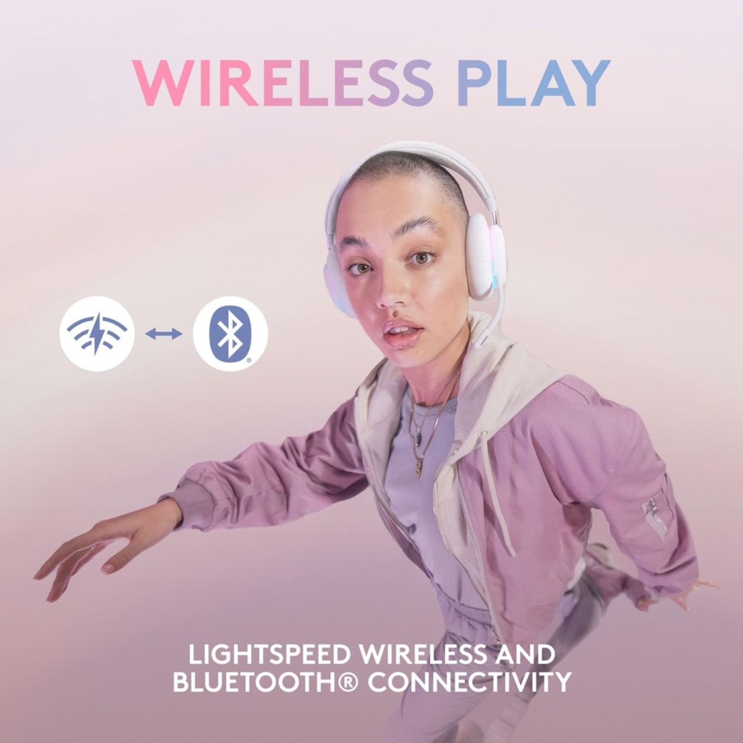 Logitech G735 Gaming Headset - Mini-phone (3.5mm), USB - Wired/Wireless - Bluetooth/RF - 65.6 ft - 38 Ohm - 20 Hz to 20 kHz - On-ear - Ear-cup - Cardioid, Uni-directional Microphone - White Mist - Image 6
