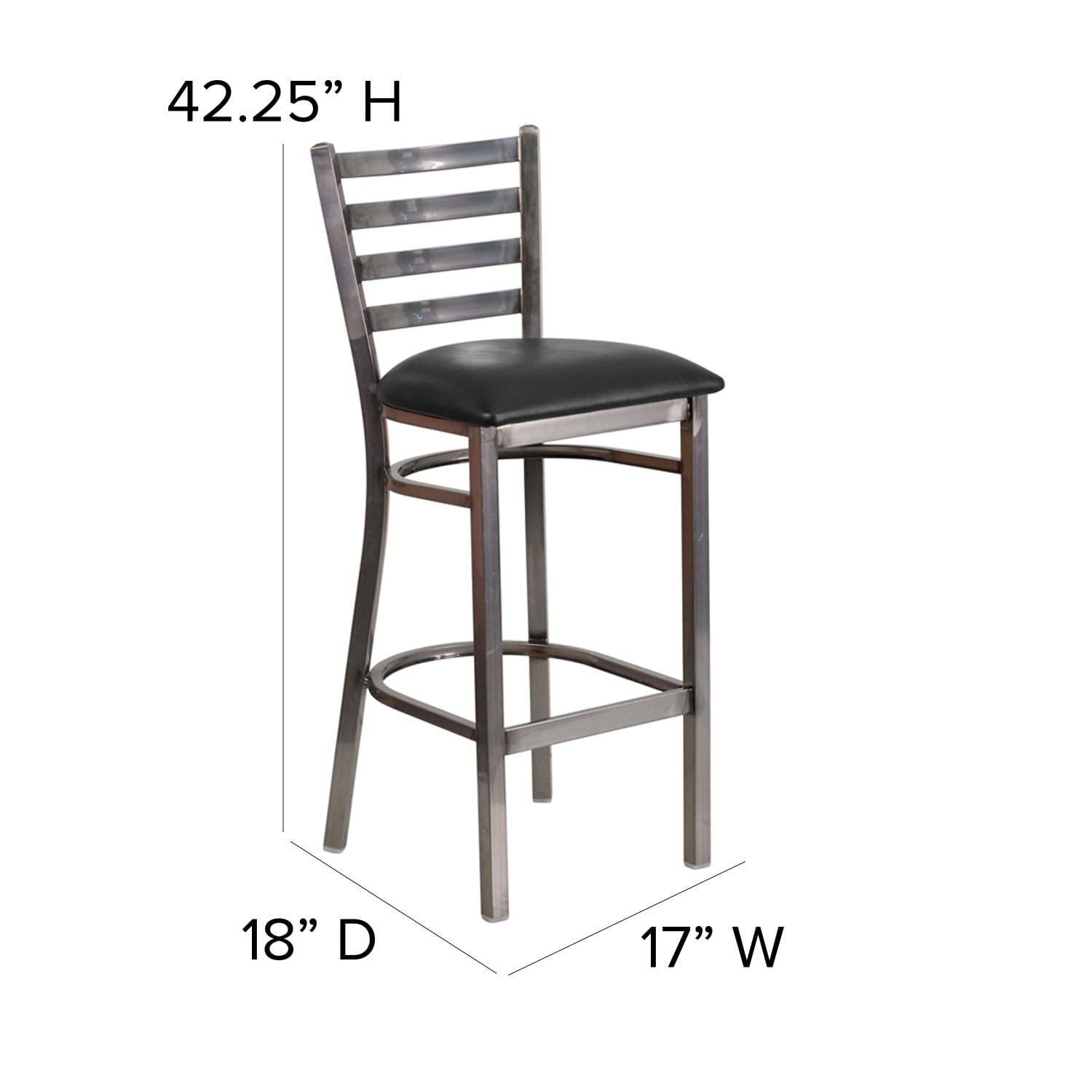 Flash Furniture Ladder Back Restaurant Bar Stool Black PopularChairscom