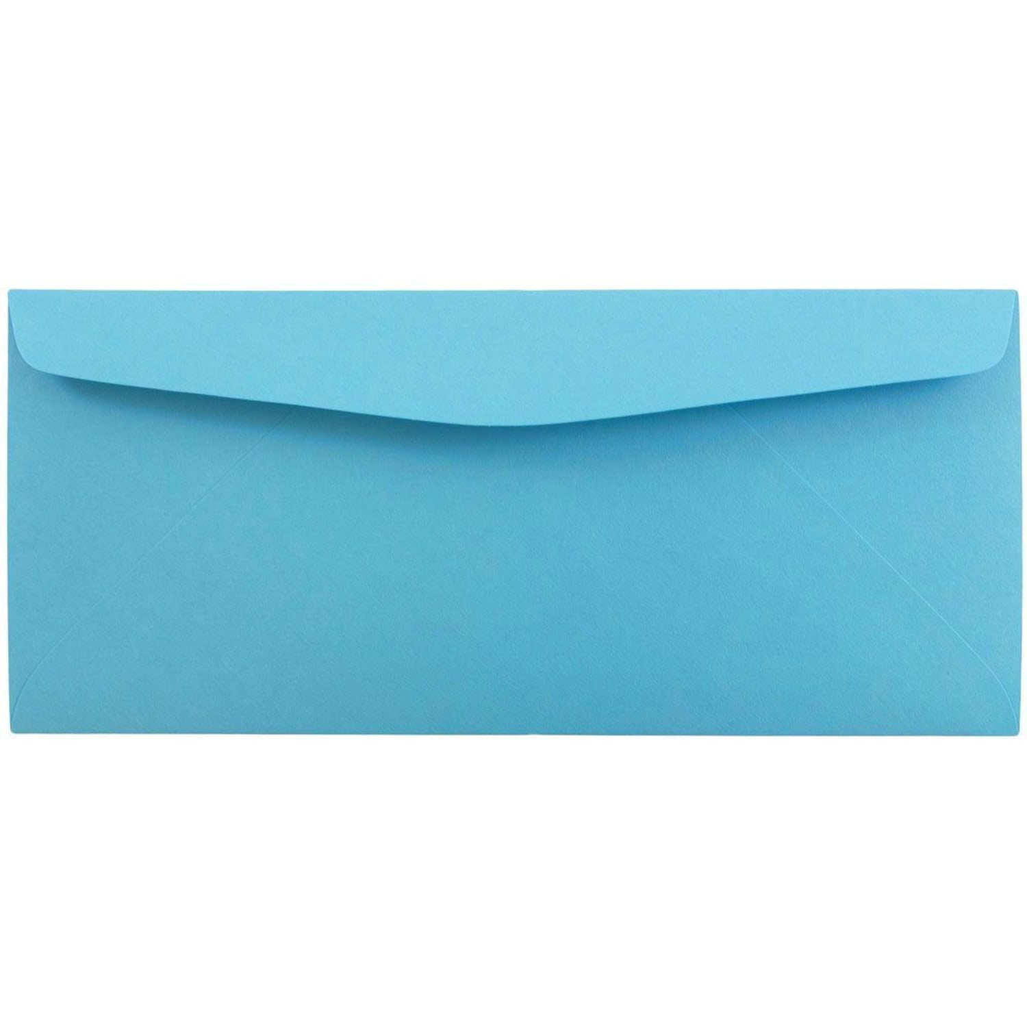 JAM Paper #10 Single-Window Booklet Envelopes, Bottom Left Window, Gummed Seal, 30% Recycled, Brite Hue Blue, Pack Of 25 - Image 3