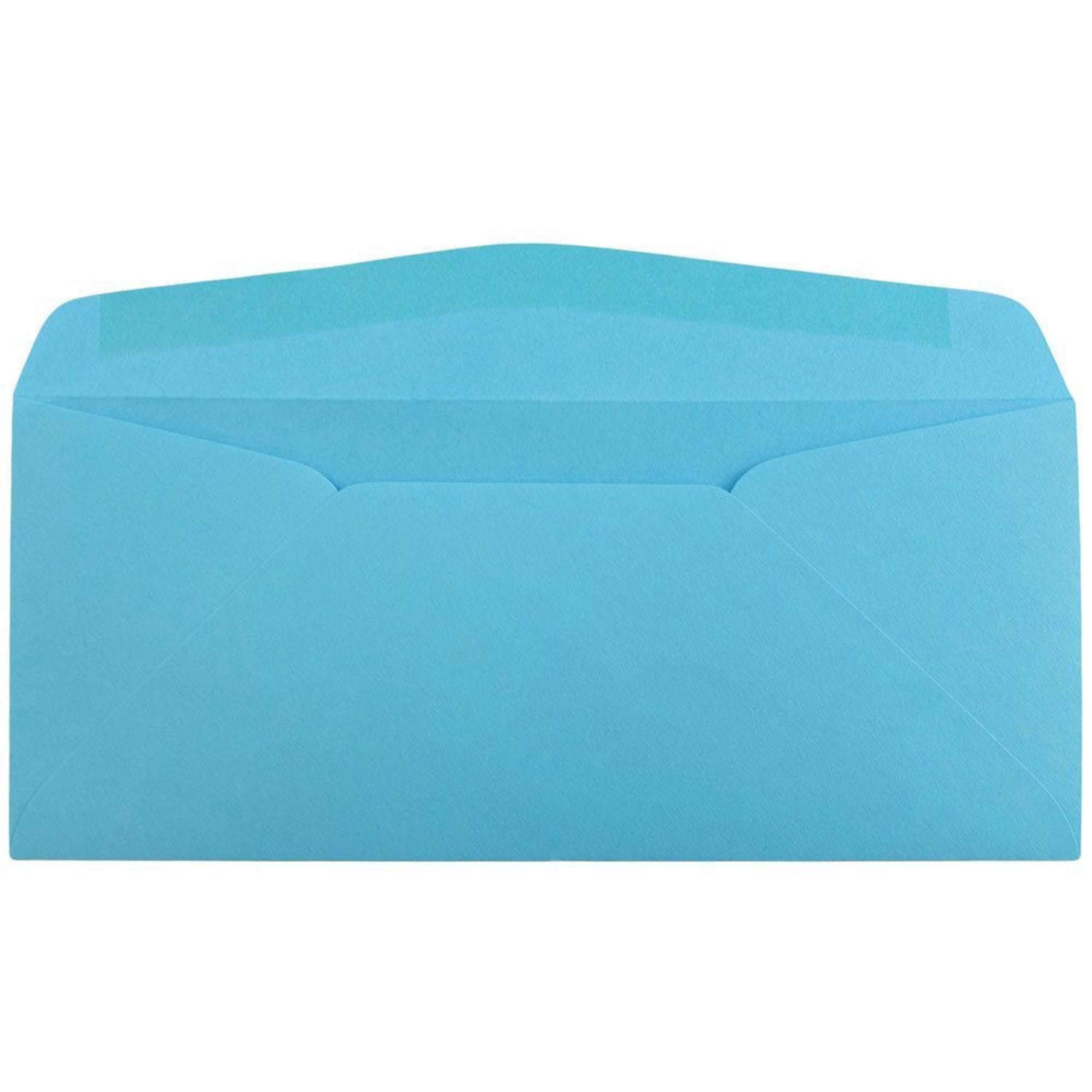 JAM Paper #10 Single-Window Booklet Envelopes, Bottom Left Window, Gummed Seal, 30% Recycled, Brite Hue Blue, Pack Of 25 - Image 4