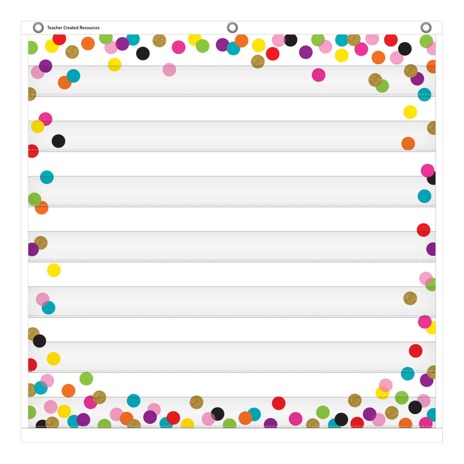 Teacher Created Resources 7 Pocket Chart, 28in x 28in, Confetti