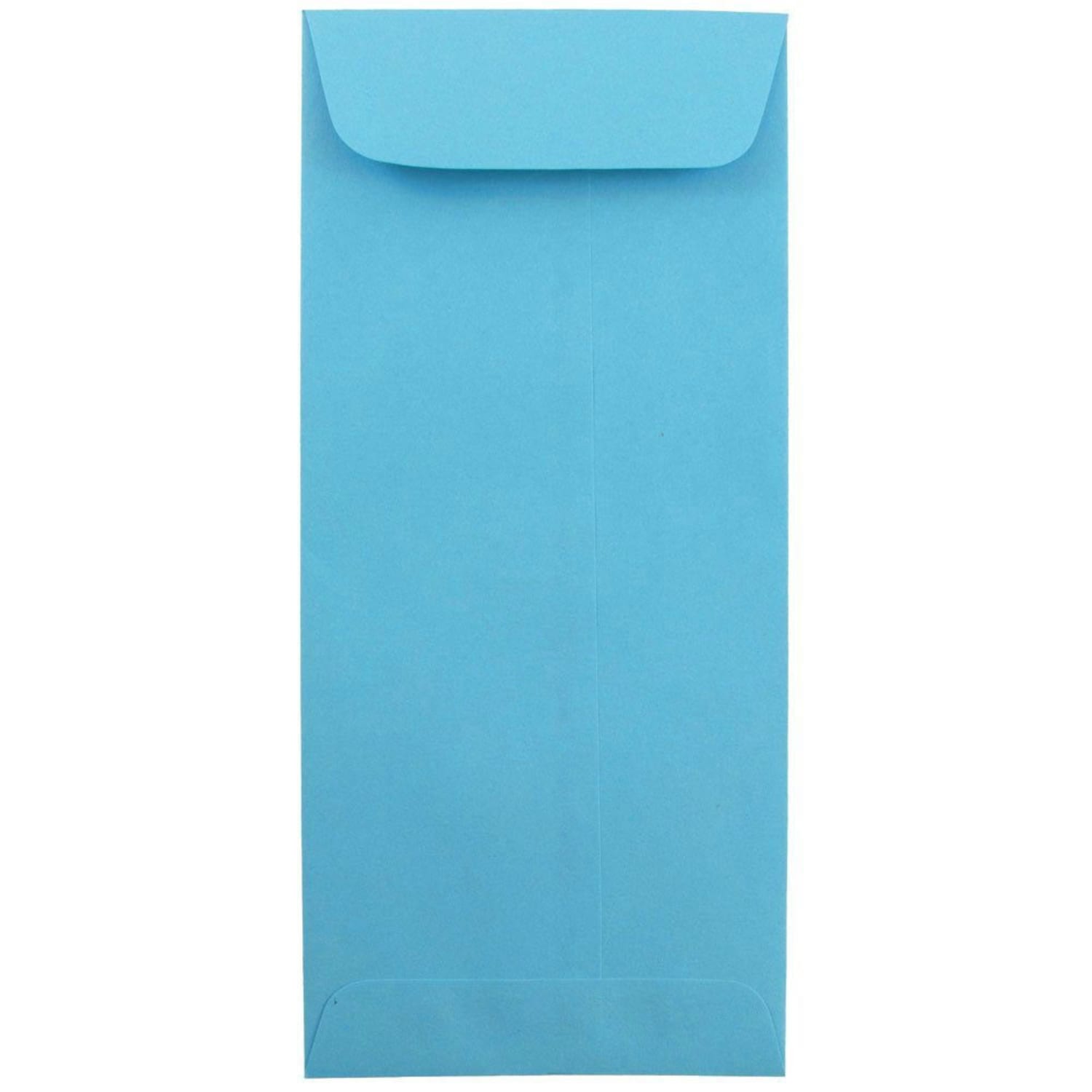 JAM Paper #10 Policy Envelopes, Gummed Seal, 30% Recycled, Blue, Pack Of 25