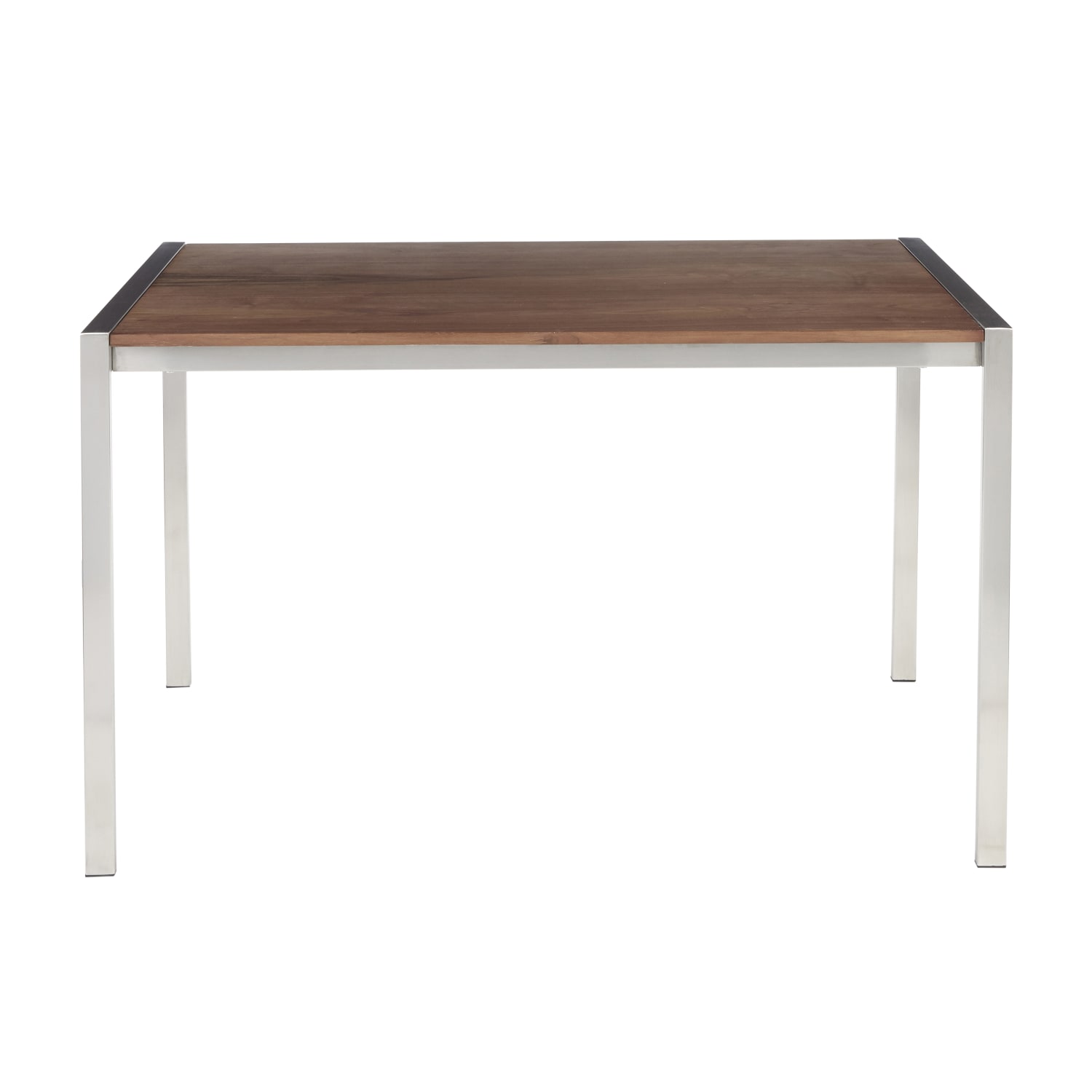 LumiSource Fuji Dinette Table, 29-3/4inH x 50-1/4inW x 27-3/4inD, Walnut/Stainless Steel - Image 5