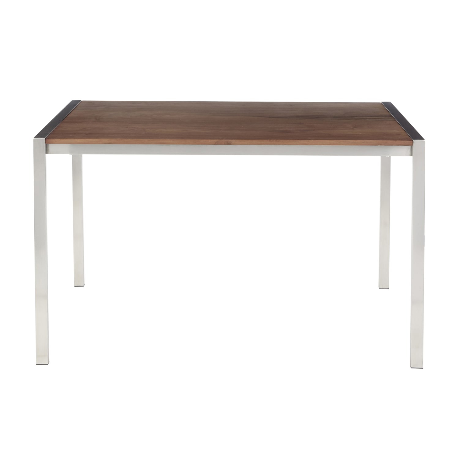 LumiSource Fuji Dinette Table, 29-3/4inH x 50-1/4inW x 27-3/4inD, Walnut/Stainless Steel - Image 6