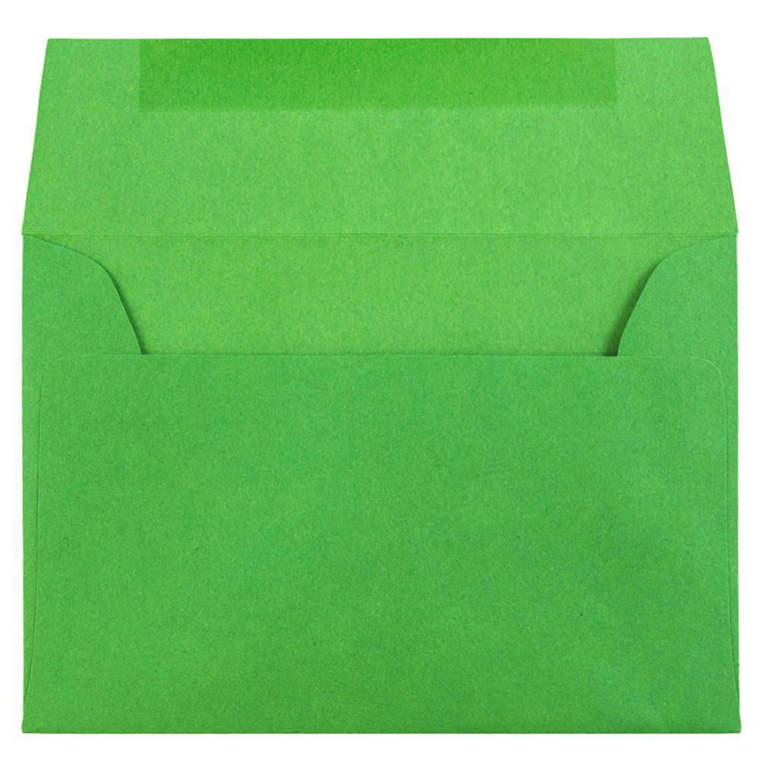 JAM Paper Booklet Envelopes, #4 Bar (A1), Gummed Seal, 30% Recycled, Dark Green, Pack Of 25 - Image 3