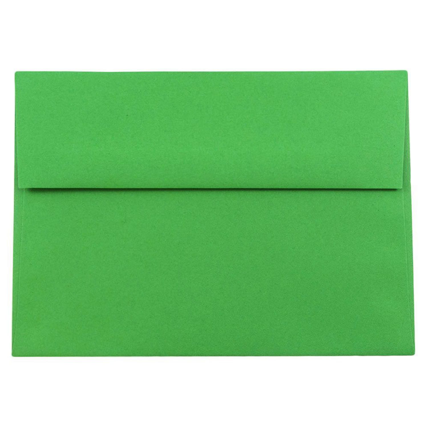 JAM Paper Booklet Invitation Envelopes, A8, Gummed Seal, 30% Recycled, Green, Pack Of 25