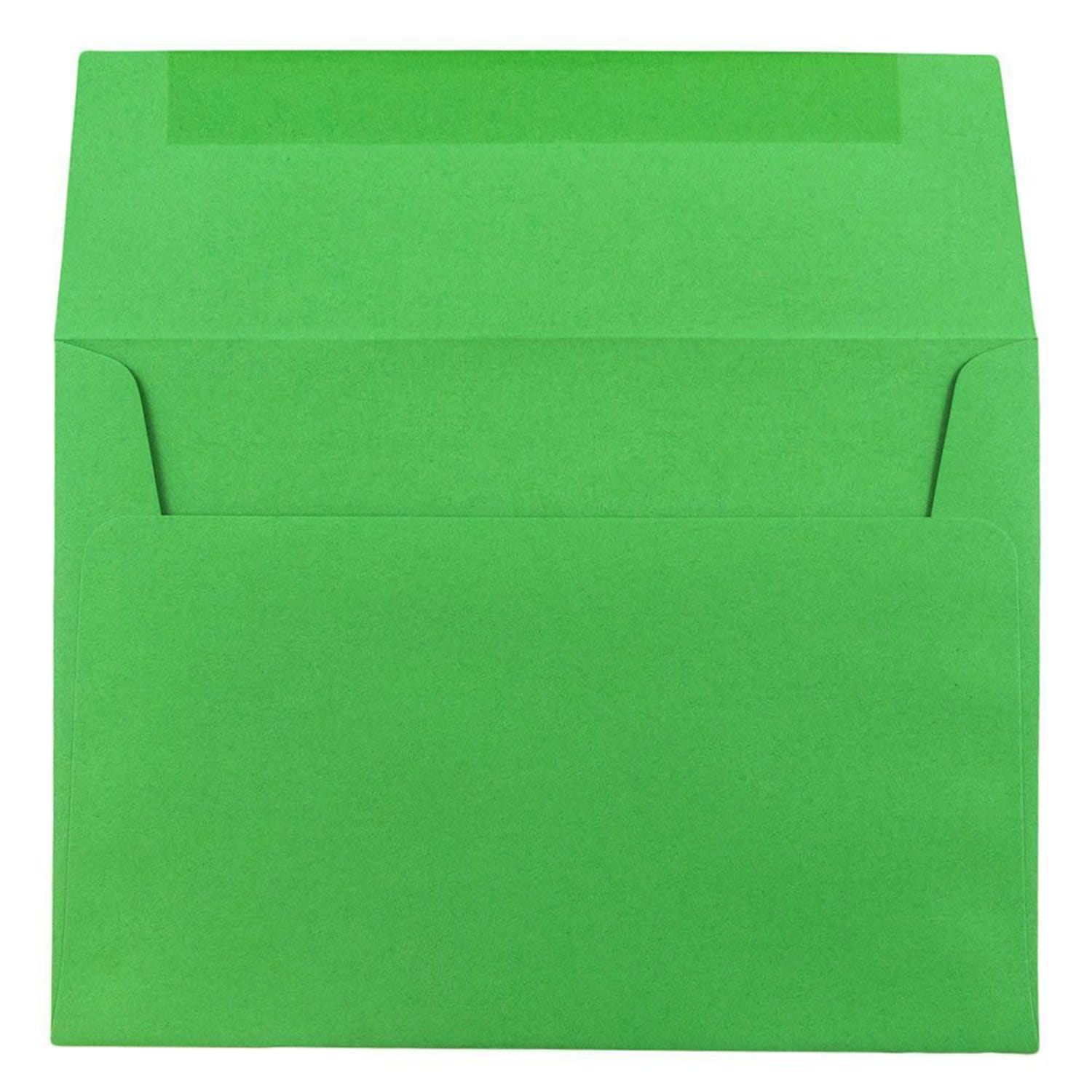 JAM Paper Booklet Invitation Envelopes, A8, Gummed Seal, 30% Recycled, Green, Pack Of 25 - Image 3