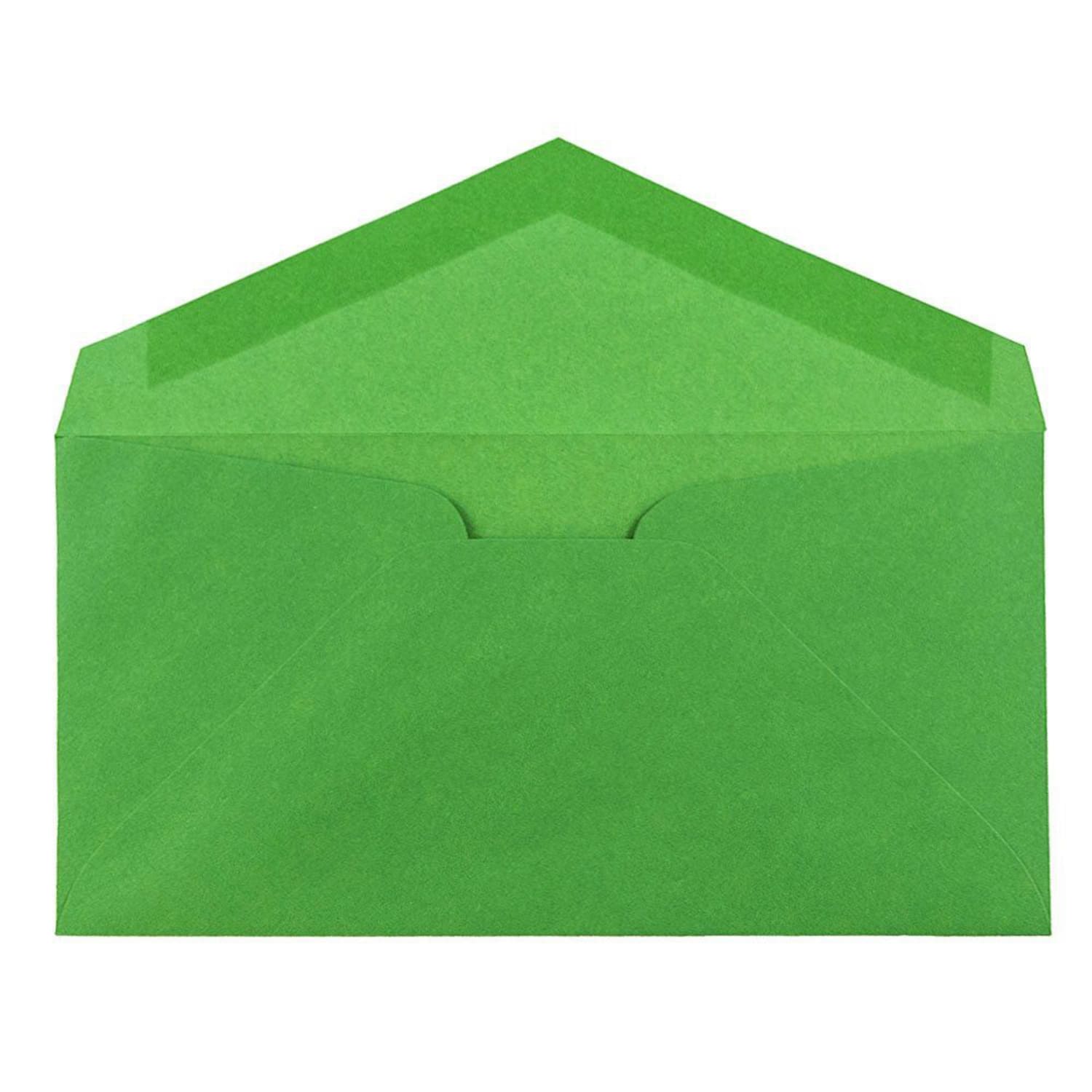 JAM Paper Booklet Envelopes, #7 3/4 Monarch, Gummed Seal, 30% Recycled, Green, Pack Of 25 - Image 3