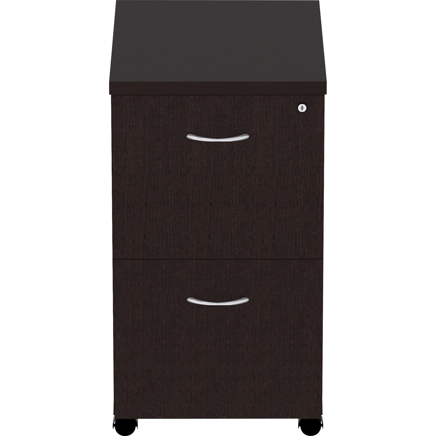 Lorell Essentials 22inD Vertical 2-Drawer Mobile Pedestal File Cabinet, Espresso - Image 4