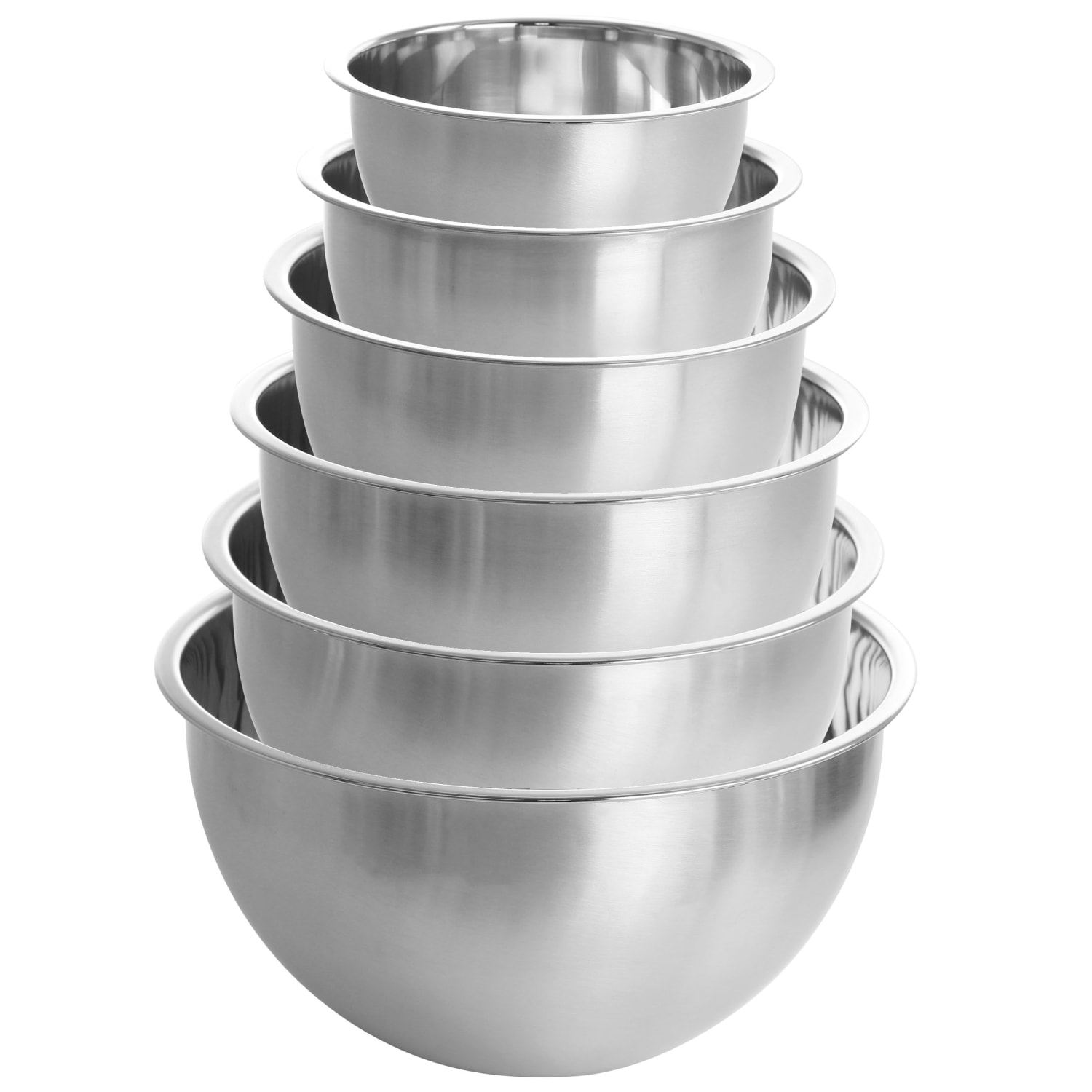 MegaChef 14-Piece Mixing Bowl Set, Silver - Image 3
