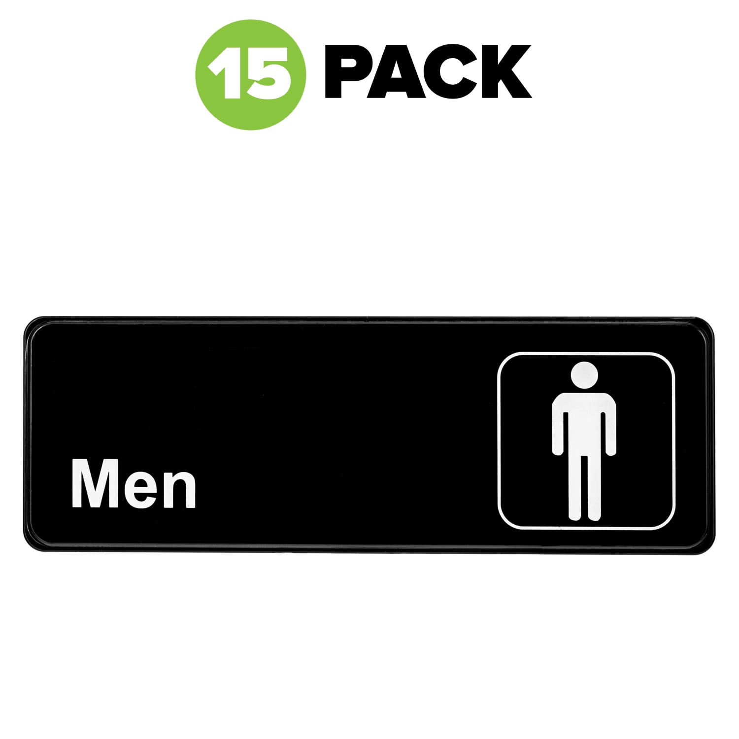Alpine Mens Restroom Signs, 3in x 9in, Black/White, Pack Of 15 Signs - Image 3