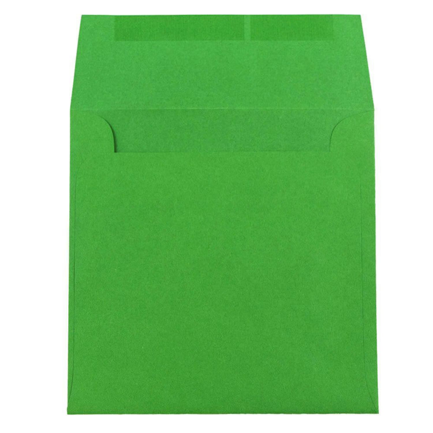 JAM Paper Color Square Invitation Envelopes, 6in x 6in, Gummed Seal, 30% Recycled, Green, Pack Of 25 - Image 3