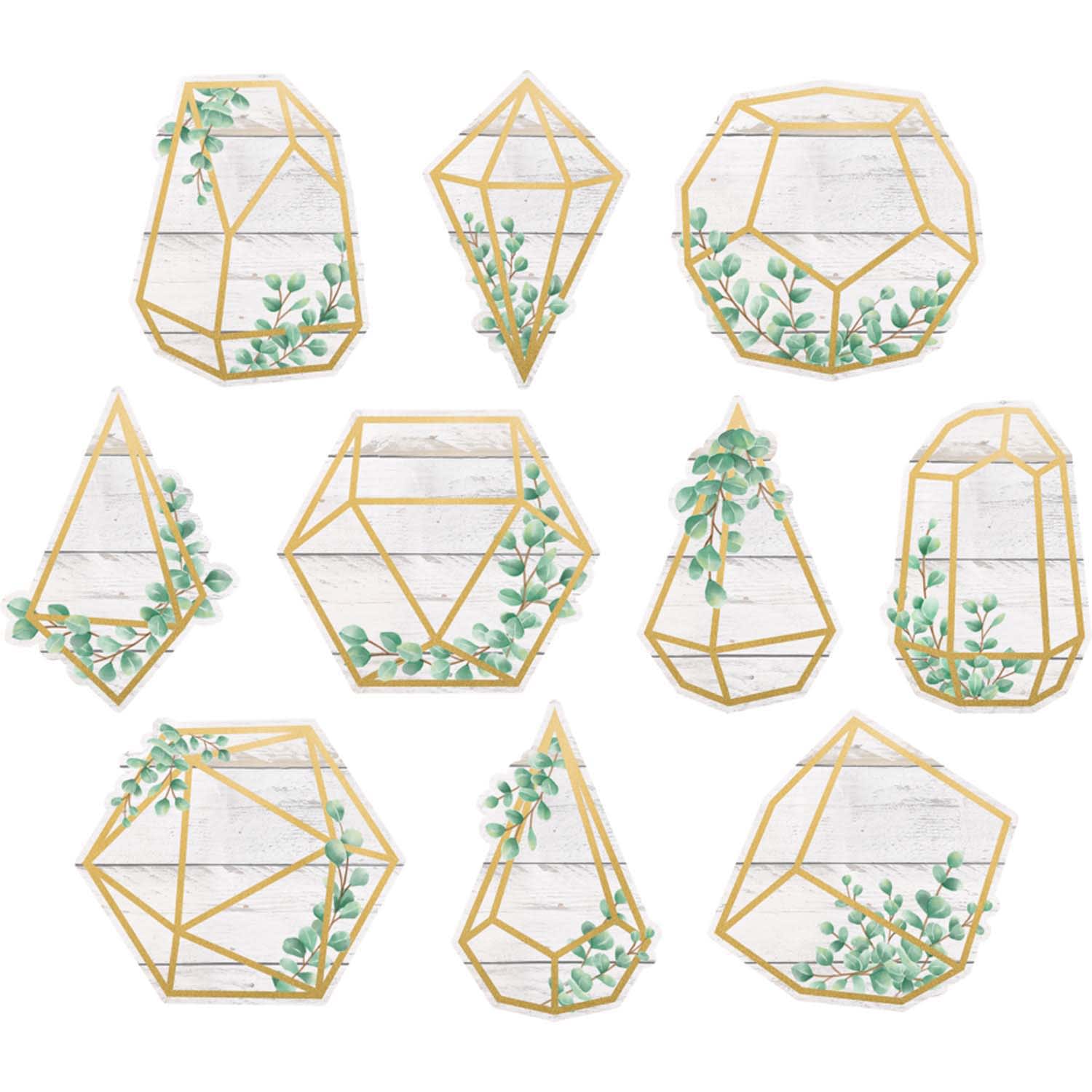 Teacher Created Resources Accents, Eucalyptus Geometric Terrariums, 30 Pieces Per Pack, Set Of 3 Packs - Image 3